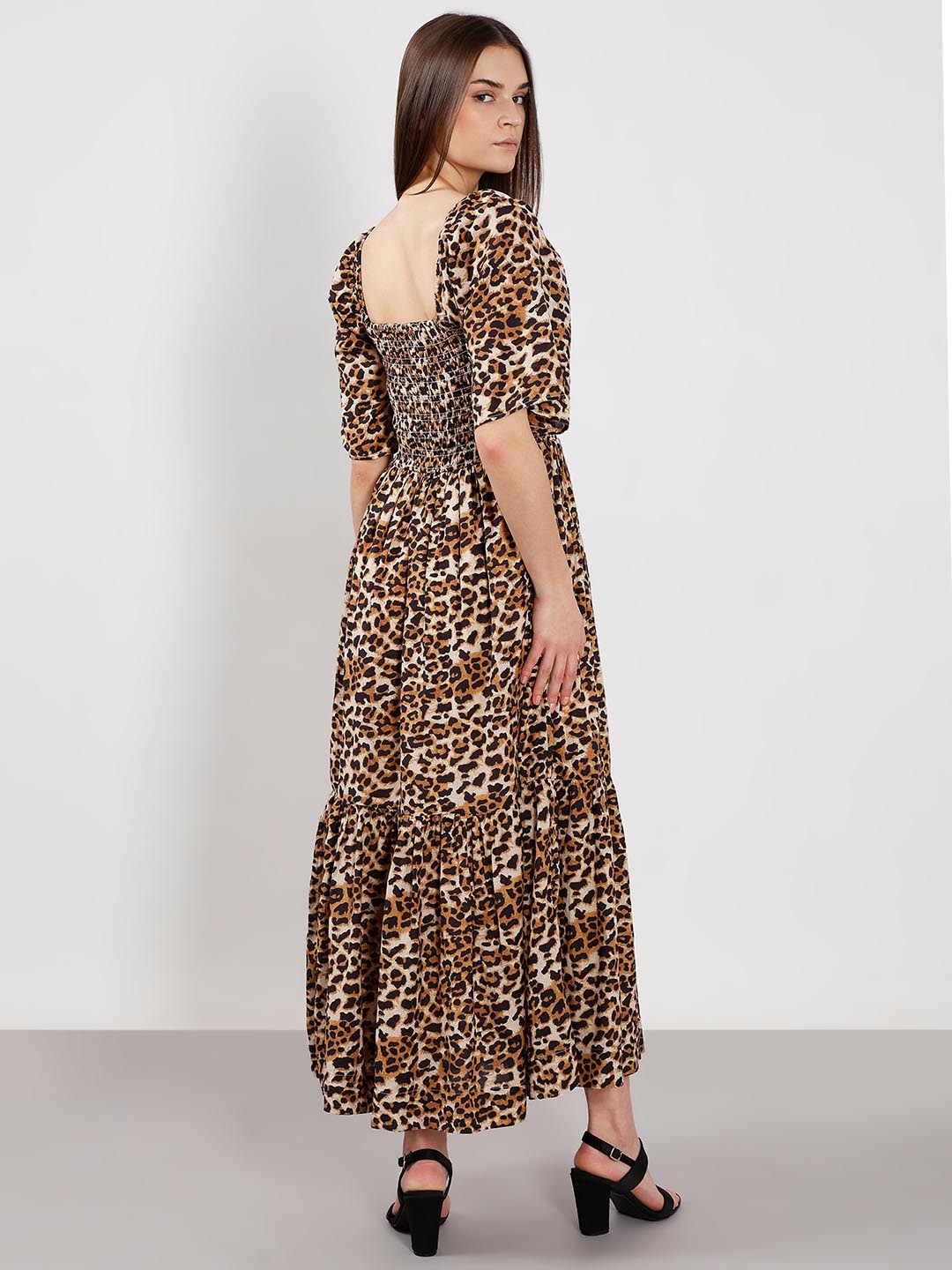 Vero Moda Brown Animal Print Dress