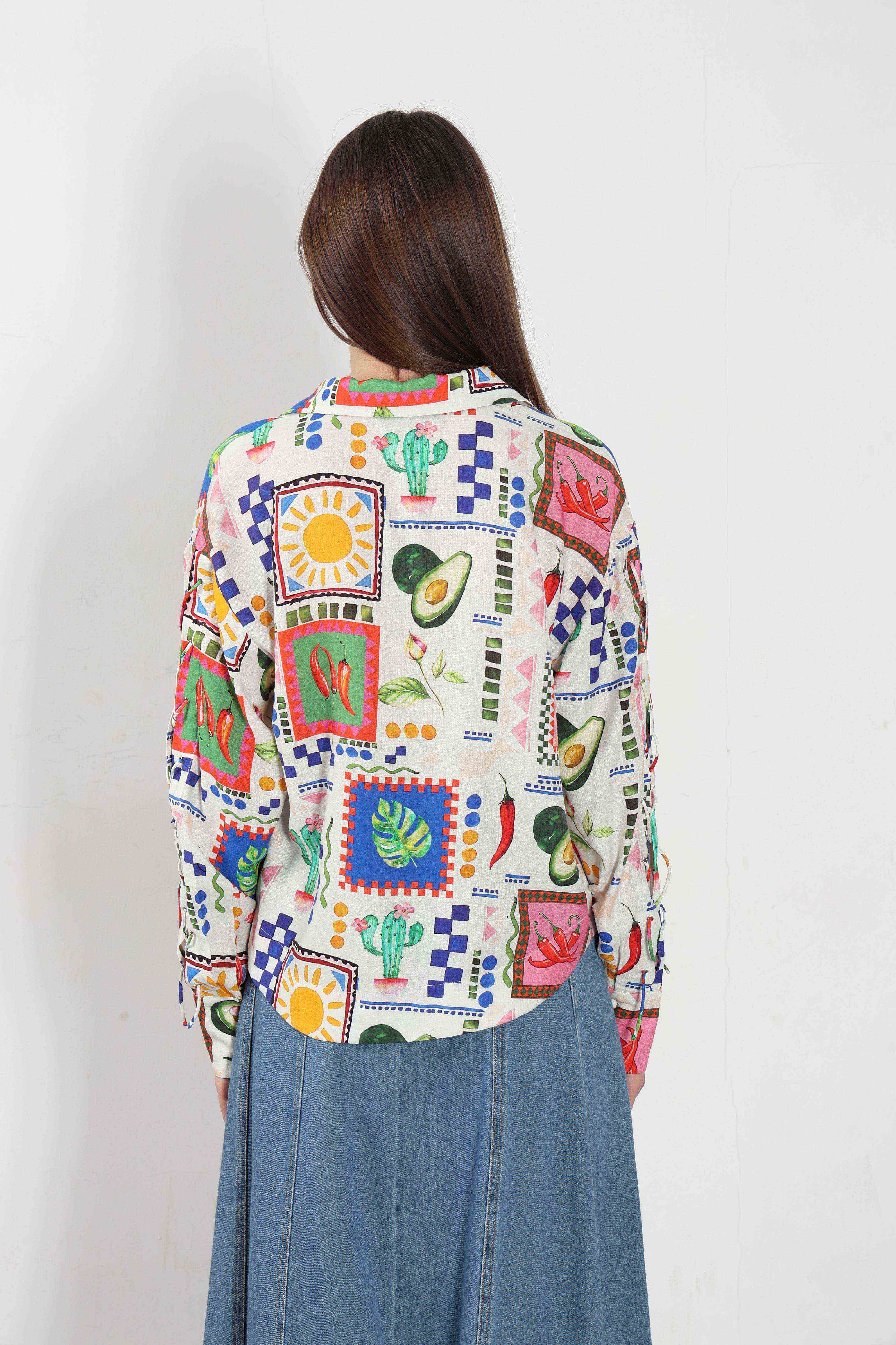 Ecru Printed Full Sleeves Shirt