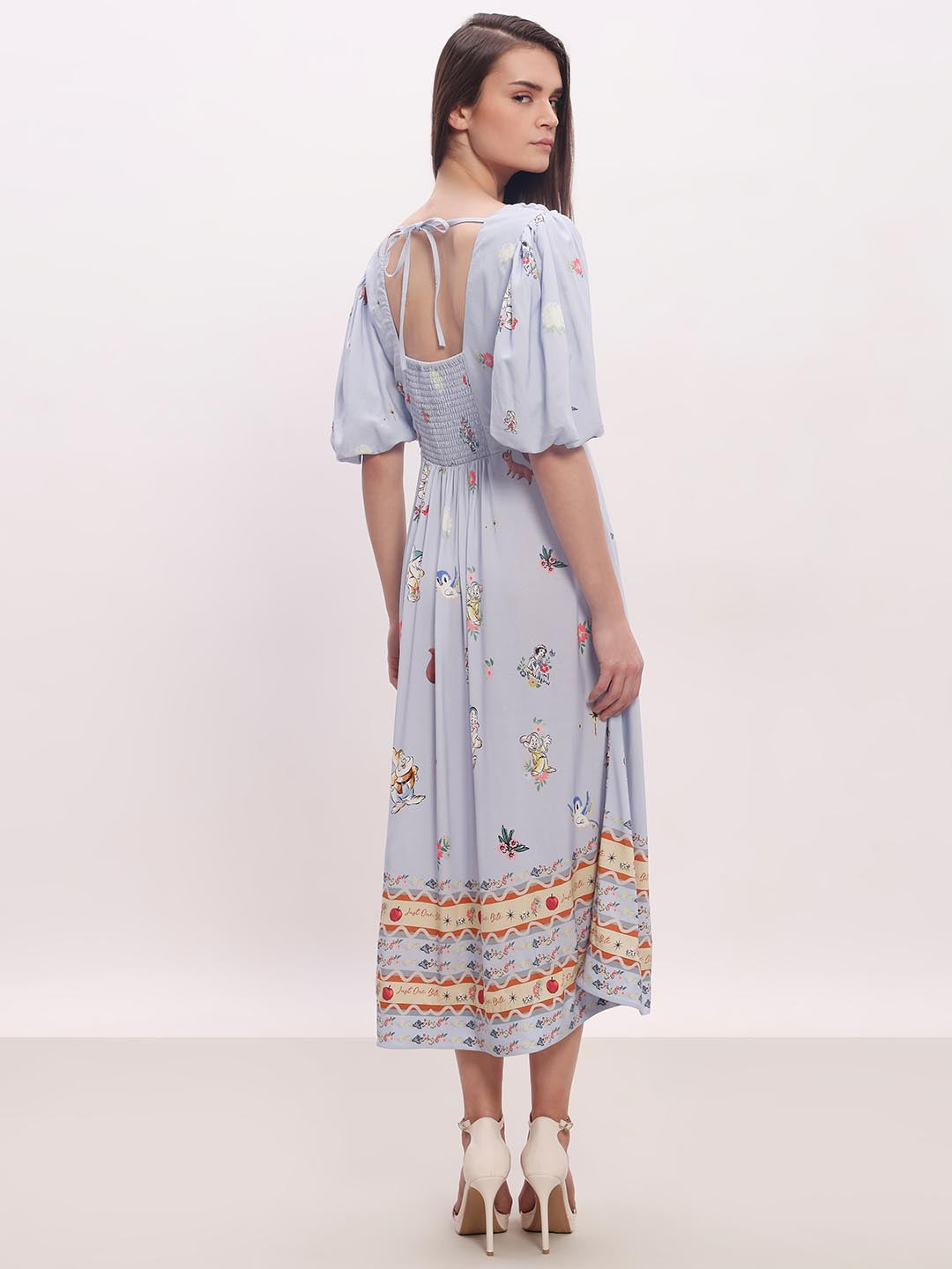 Vero Moda Blue Printed Midi Dress