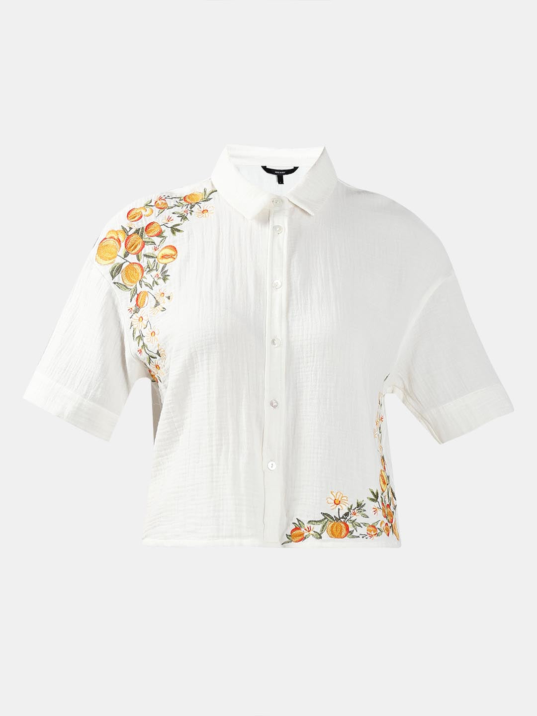 Vero Moda White Embroidered Print Shirt