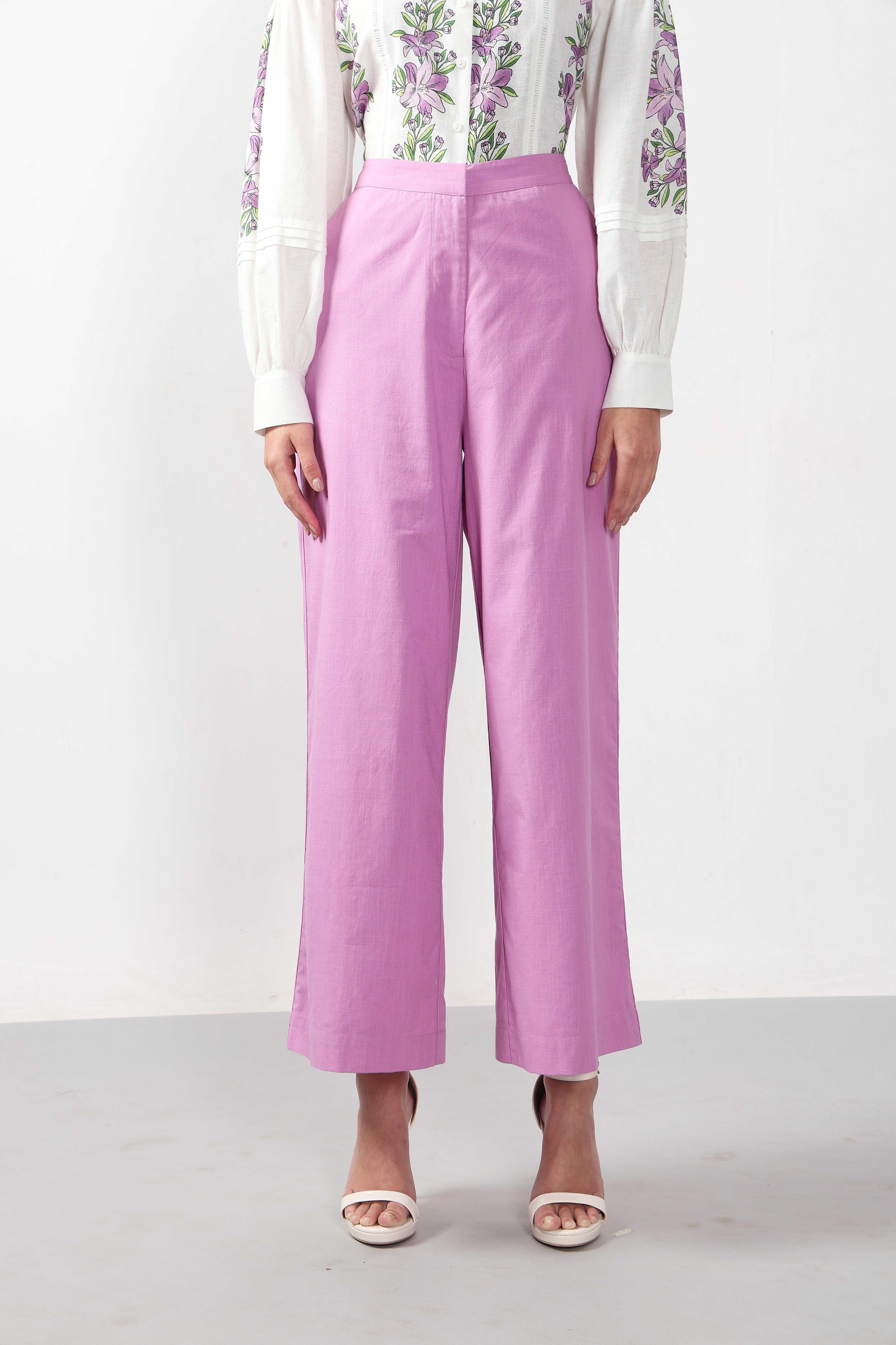 Vero Moda Purple High Rise Flared Pants