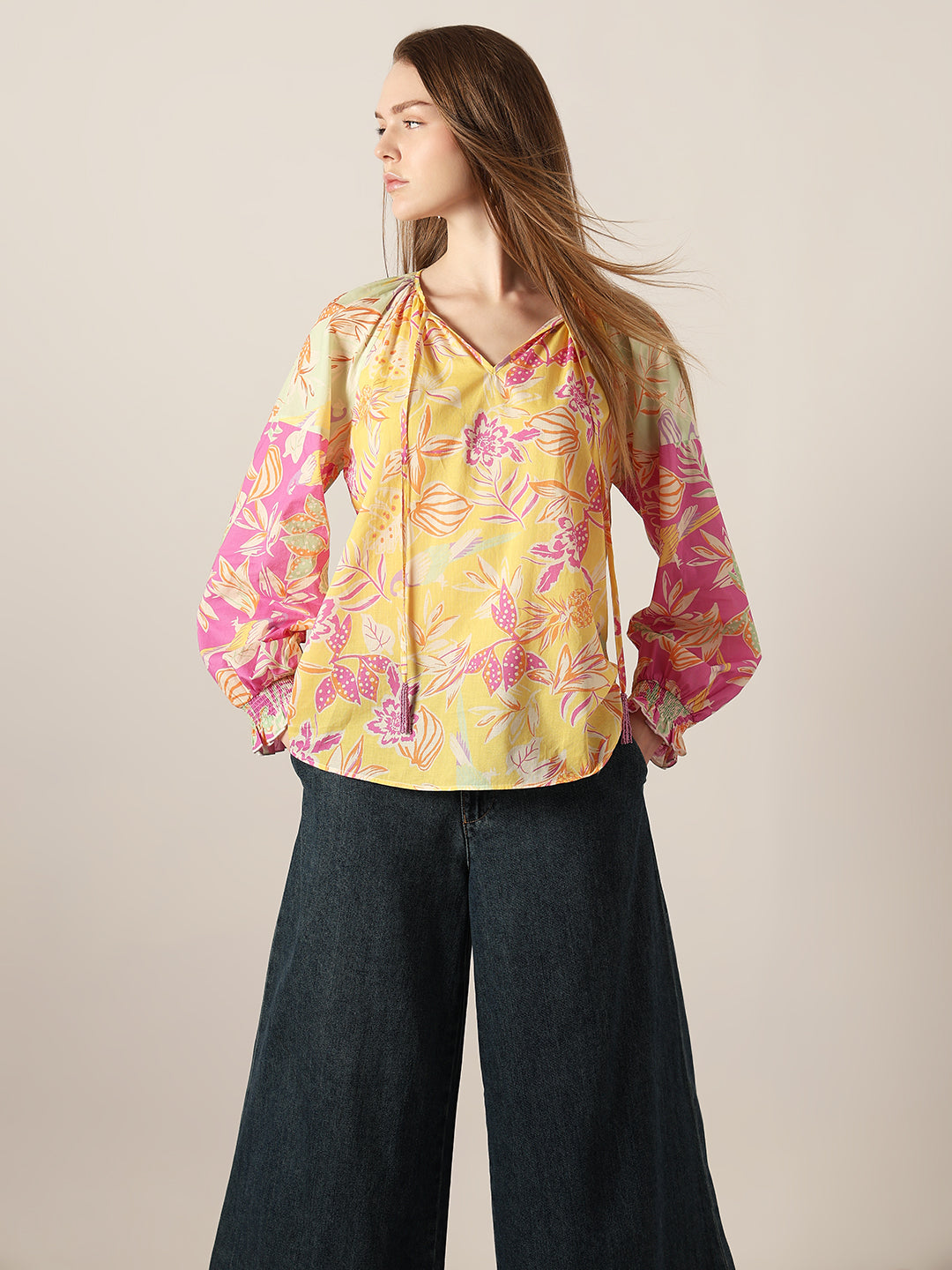 VERO MODA Purple Floral Print Top