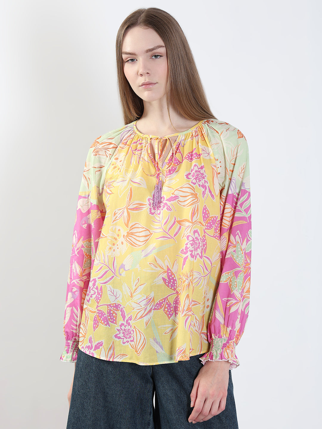 VERO MODA Purple Floral Print Top