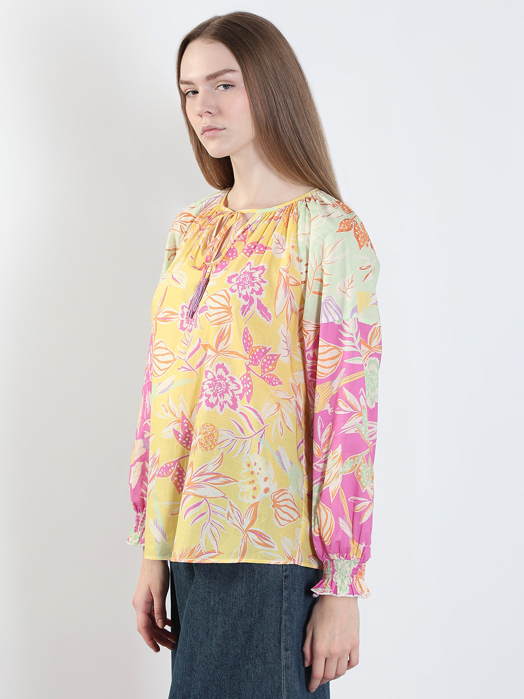 VERO MODA Purple Floral Print Top