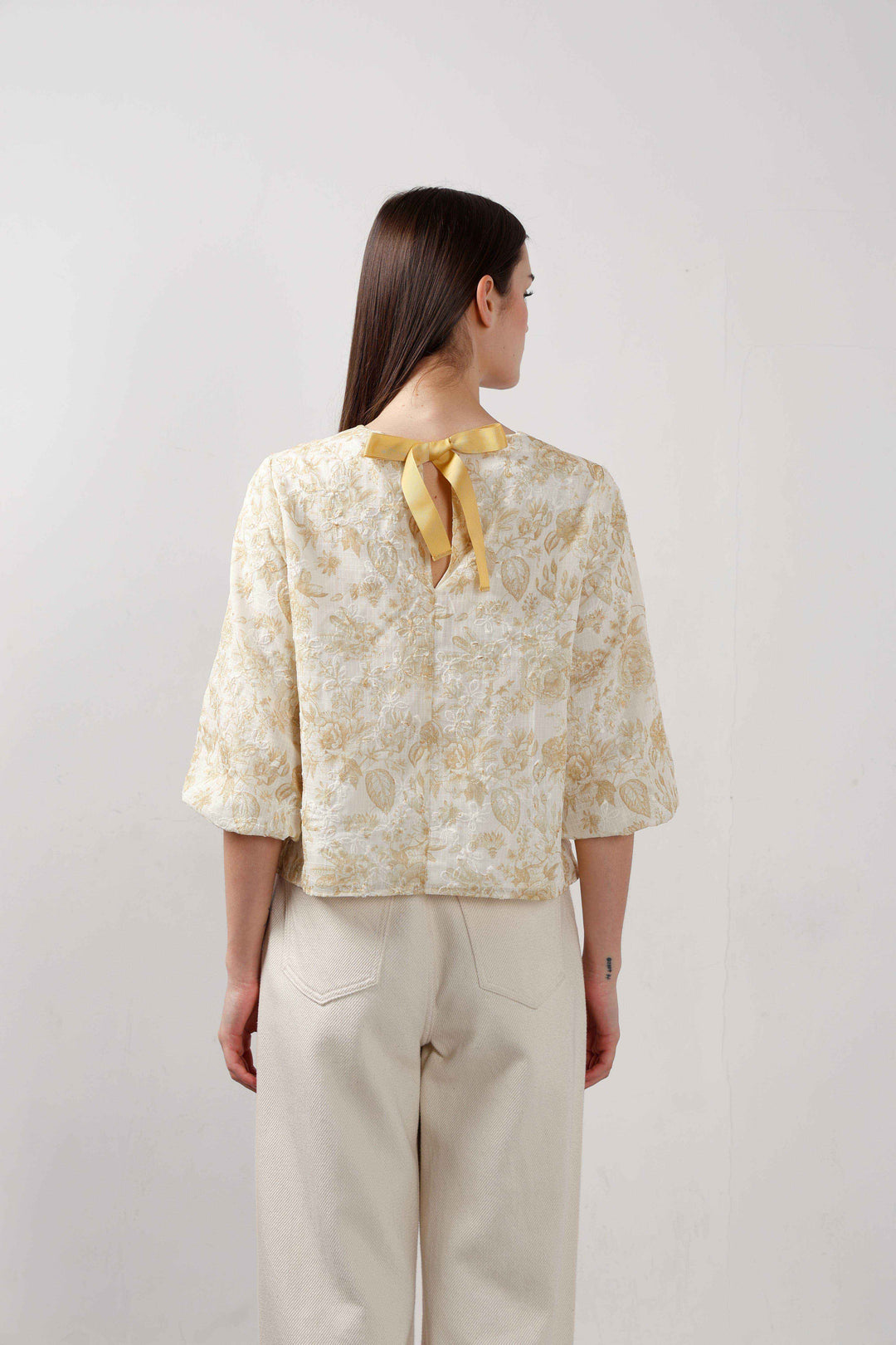 Vero Moda Ecru Jacquard Printed Top