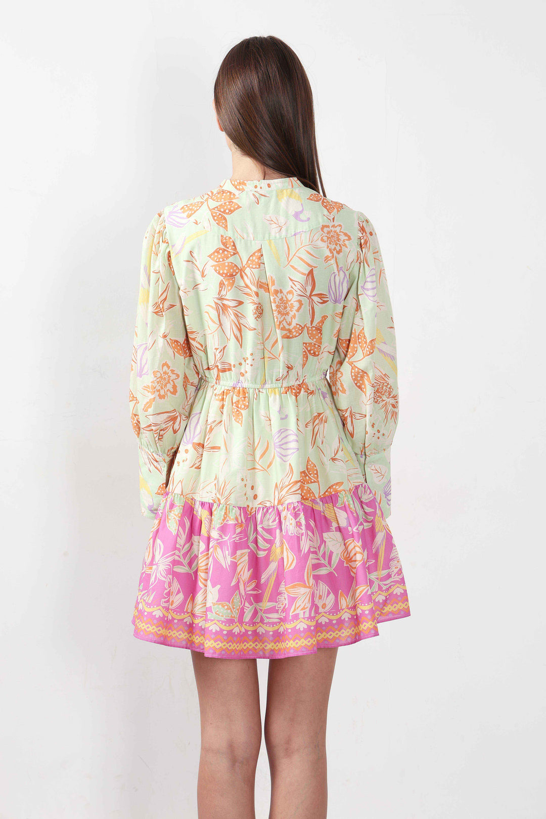 Vero Moda Green Floral Fit & Flare Dress