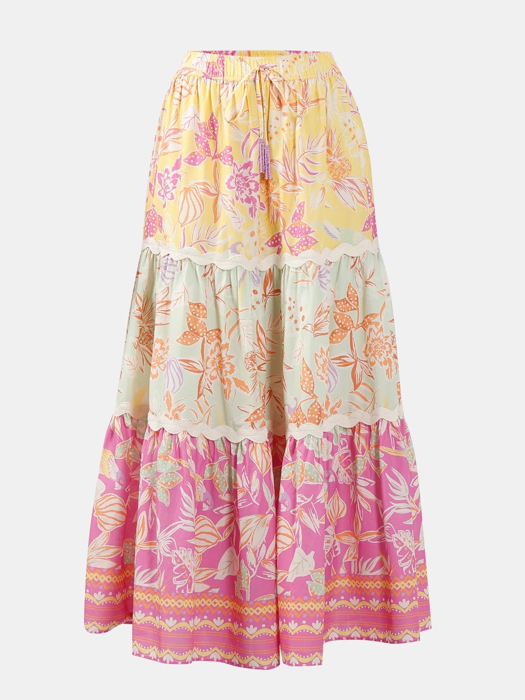 Vero Moda Multi-Colour Printed Flared Skirt