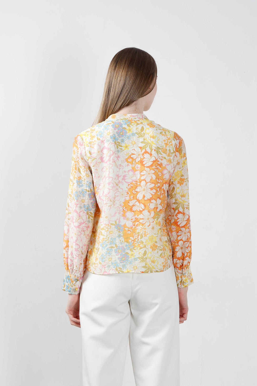 Vero Moda Yellow Floral Full Sleeves Shirt