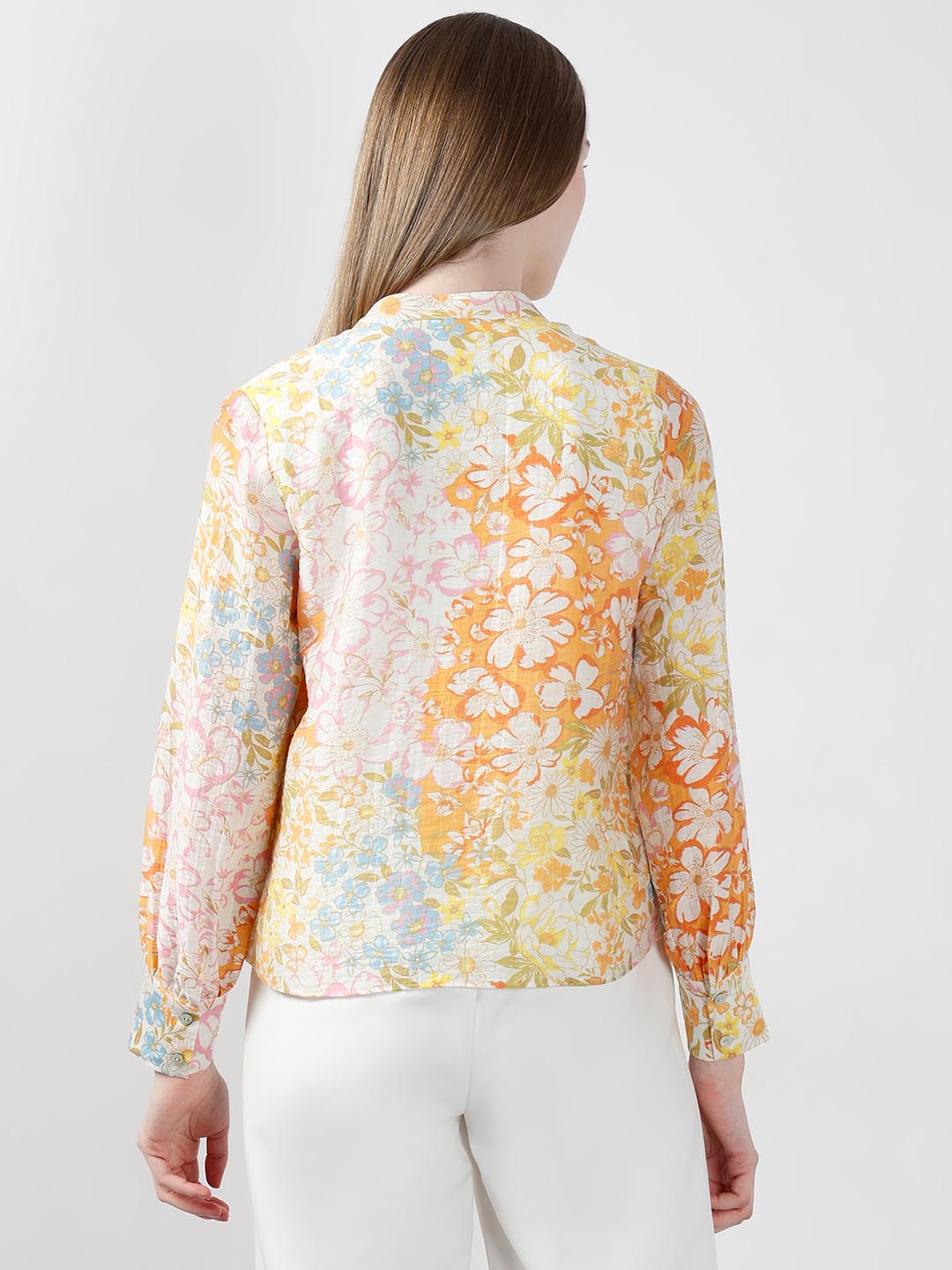 Vero Moda Yellow Floral Full Sleeves Shirt