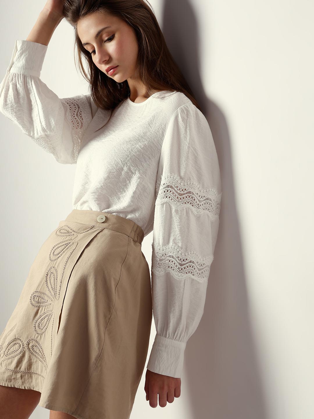 Vero Moda White Puff Sleeves Top