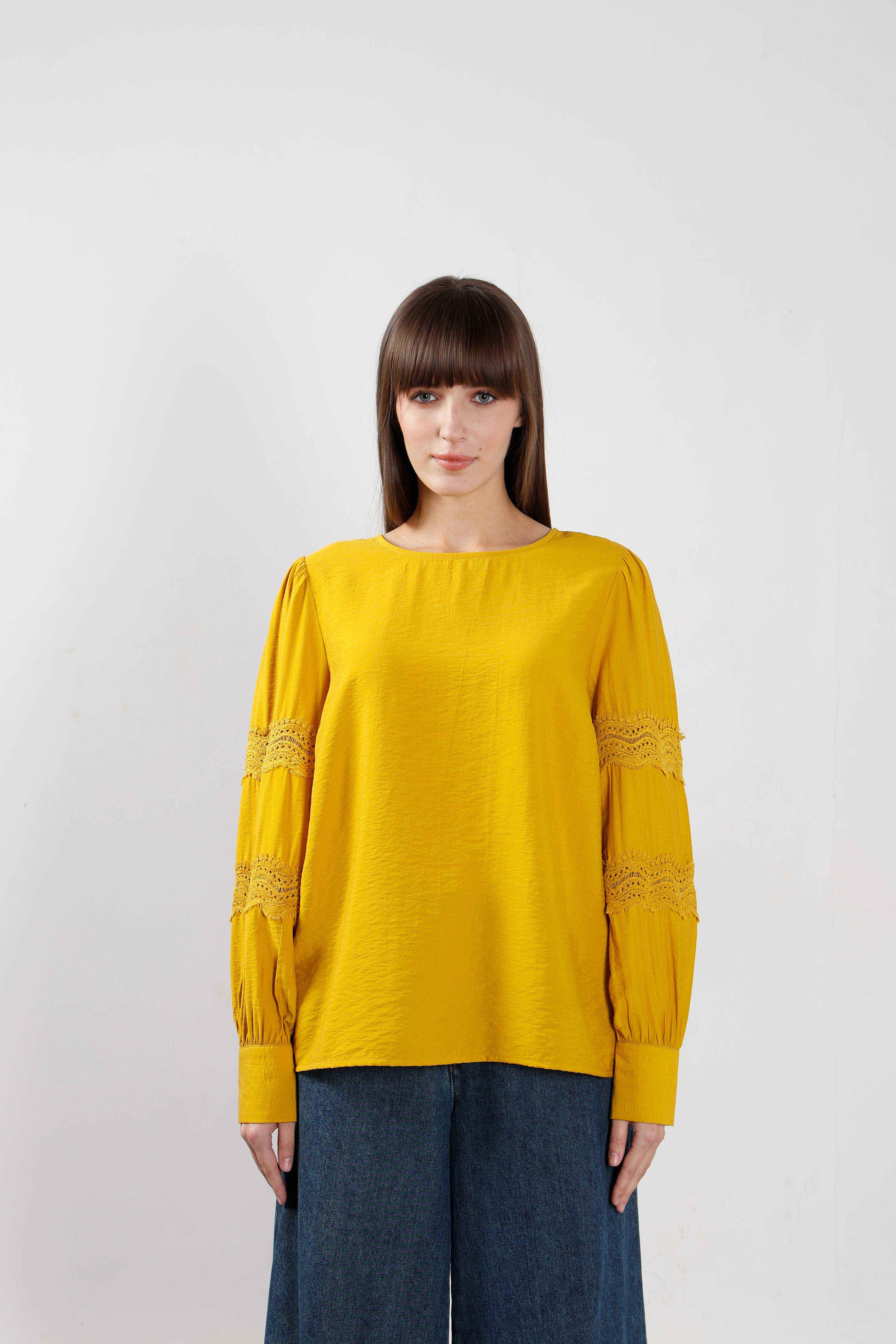 Vero Moda Yellow Puff Sleeves Top