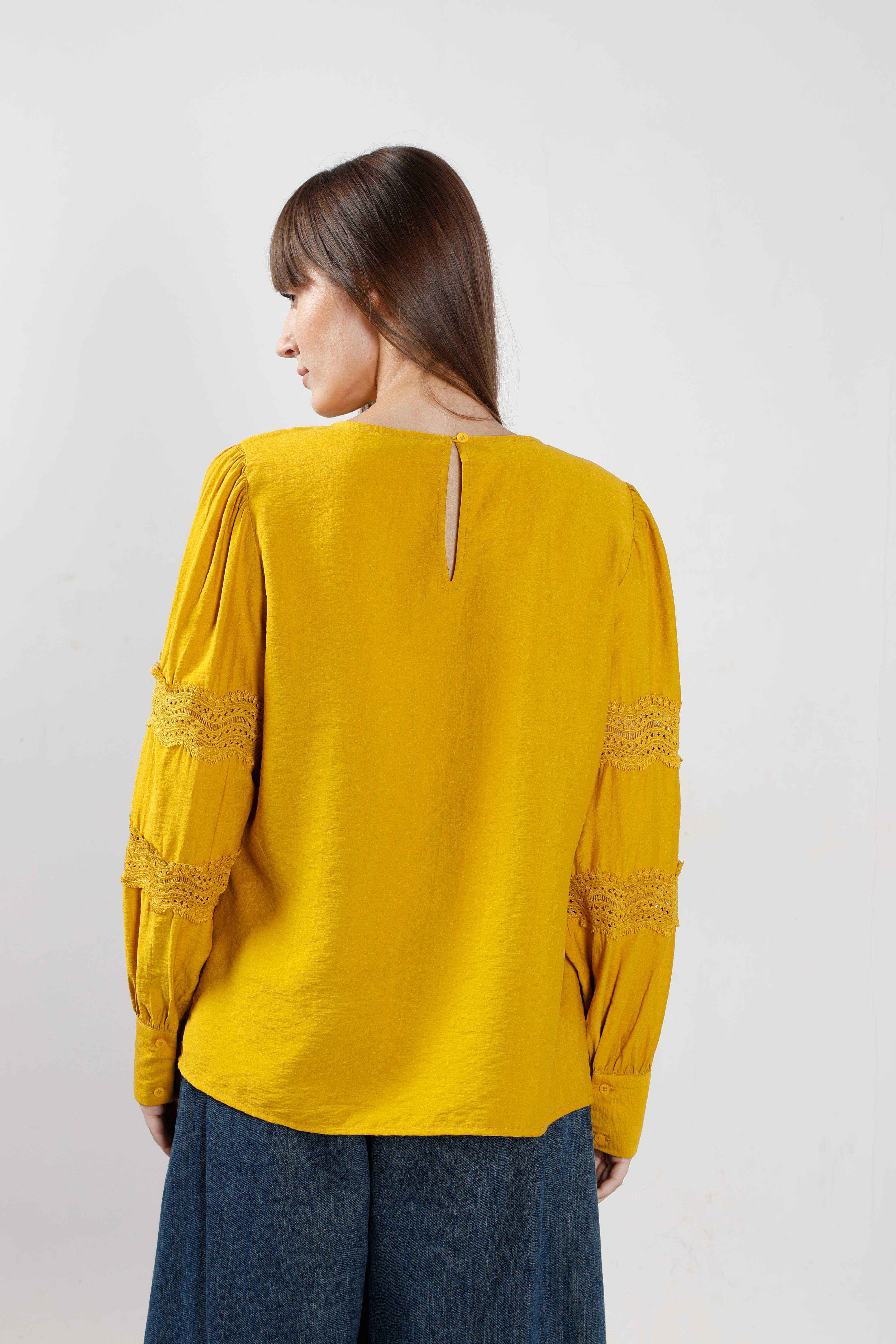 Vero Moda Yellow Puff Sleeves Top