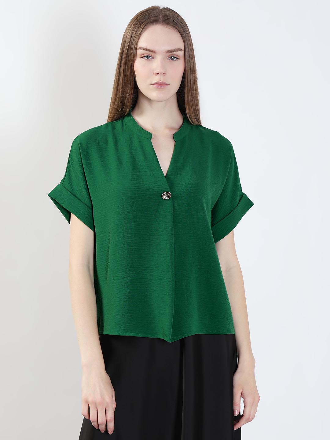 Green Short Sleeves Top