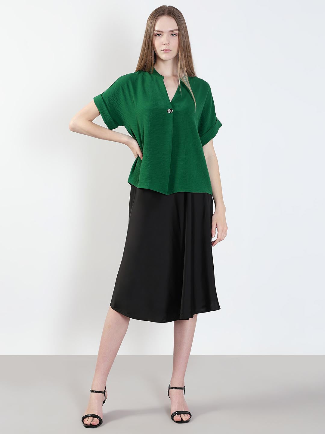 Green Short Sleeves Top