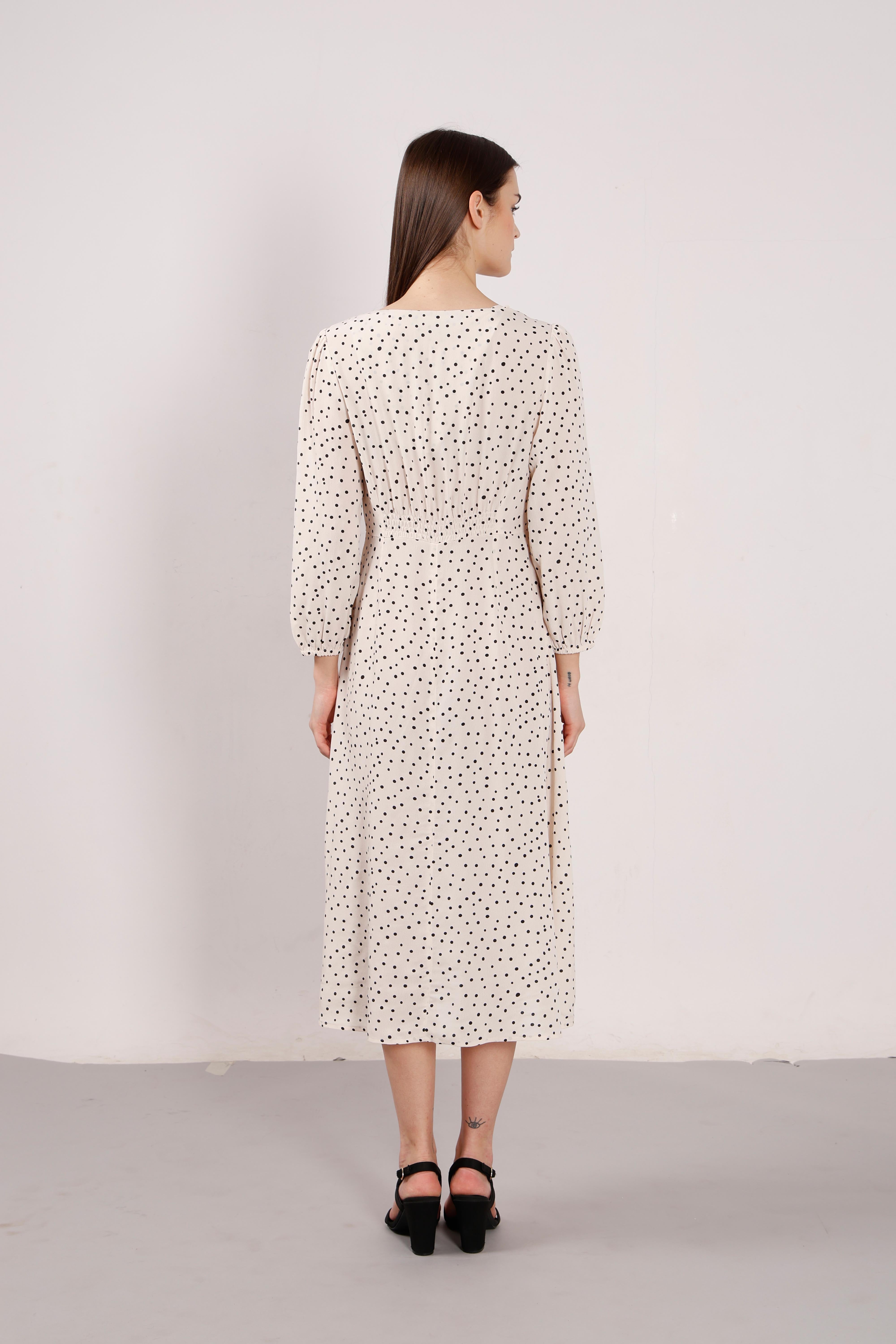 Vero Moda White Printed Midi Dress