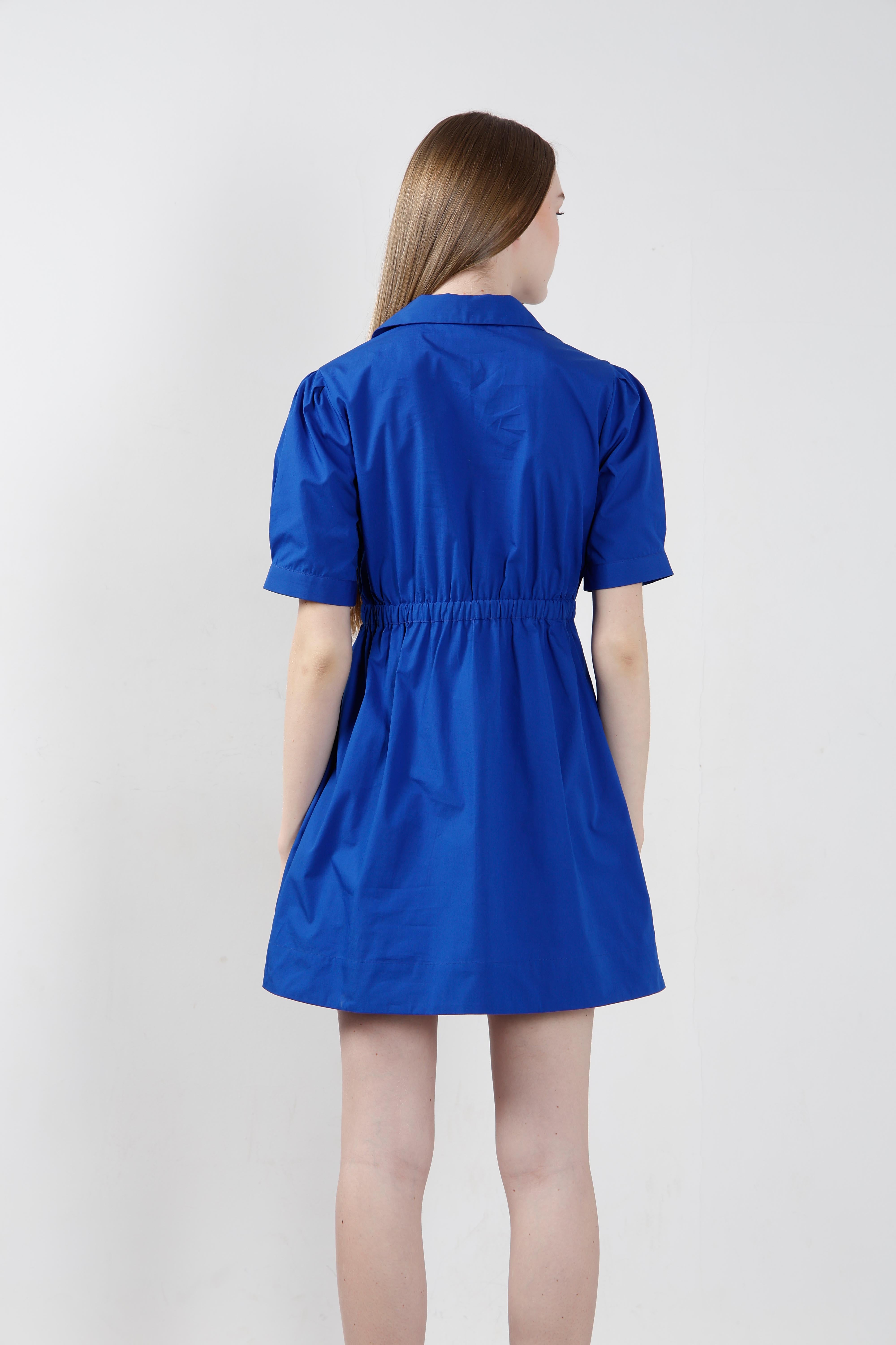 Vero Moda Blue Cotton Shirt Dress