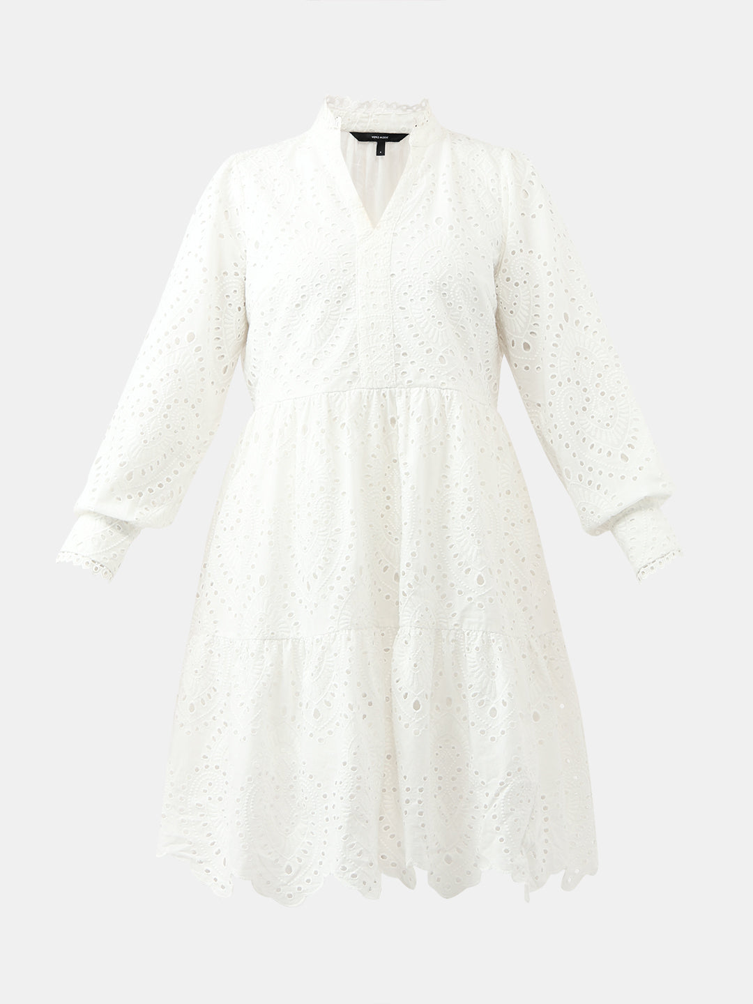 White Schiffli Embroidered Dress