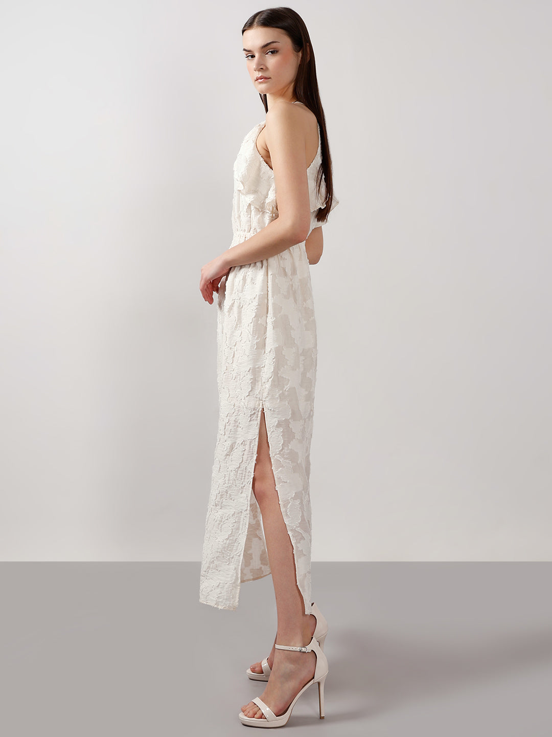 VERO MODA White Ruffle Midaxi Dress