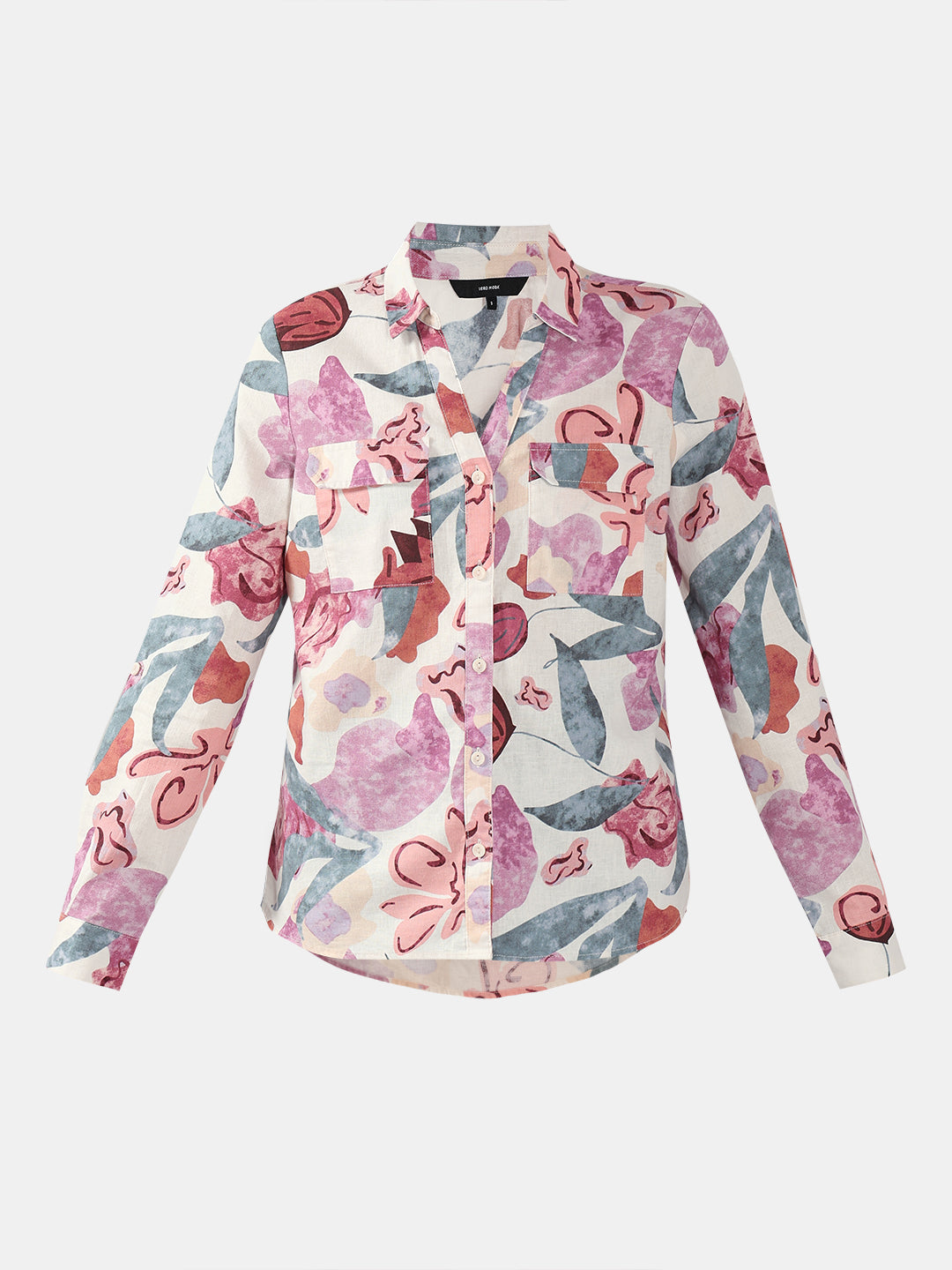 Pink Printed Full Sleeves Shirt