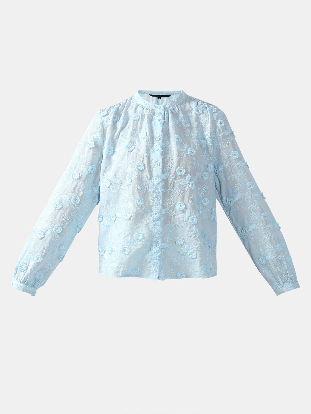 VERO MODA Blue 3D Floral Embroidery Shirt