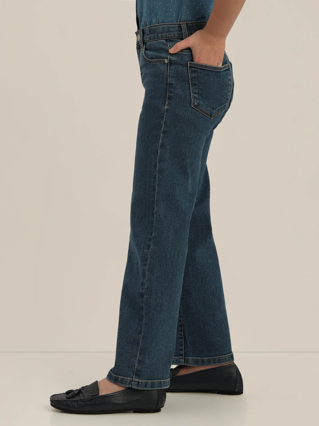 GIRLS Dark Blue Wide Leg Jeans