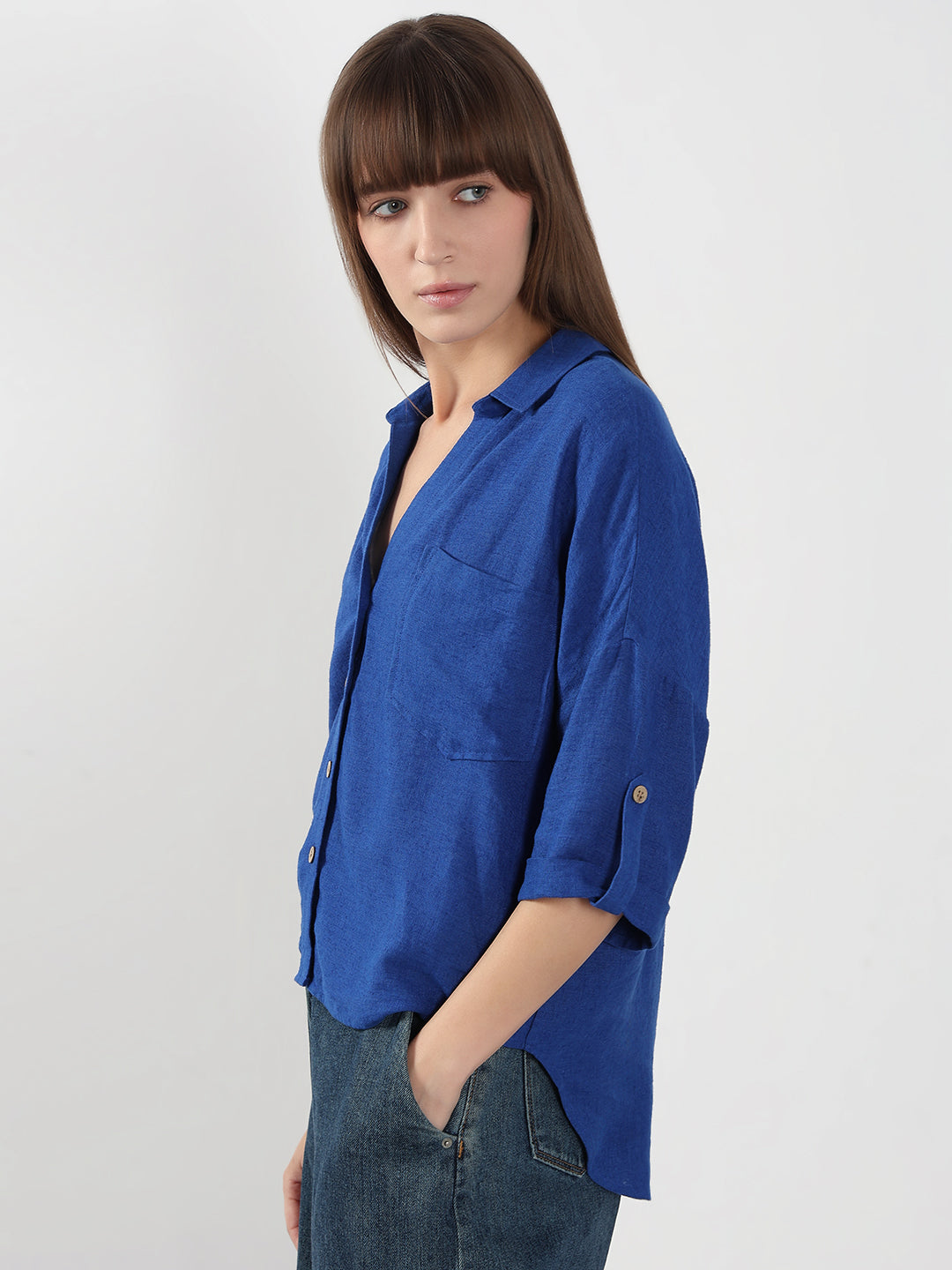 Blue Short Sleeves Shirt