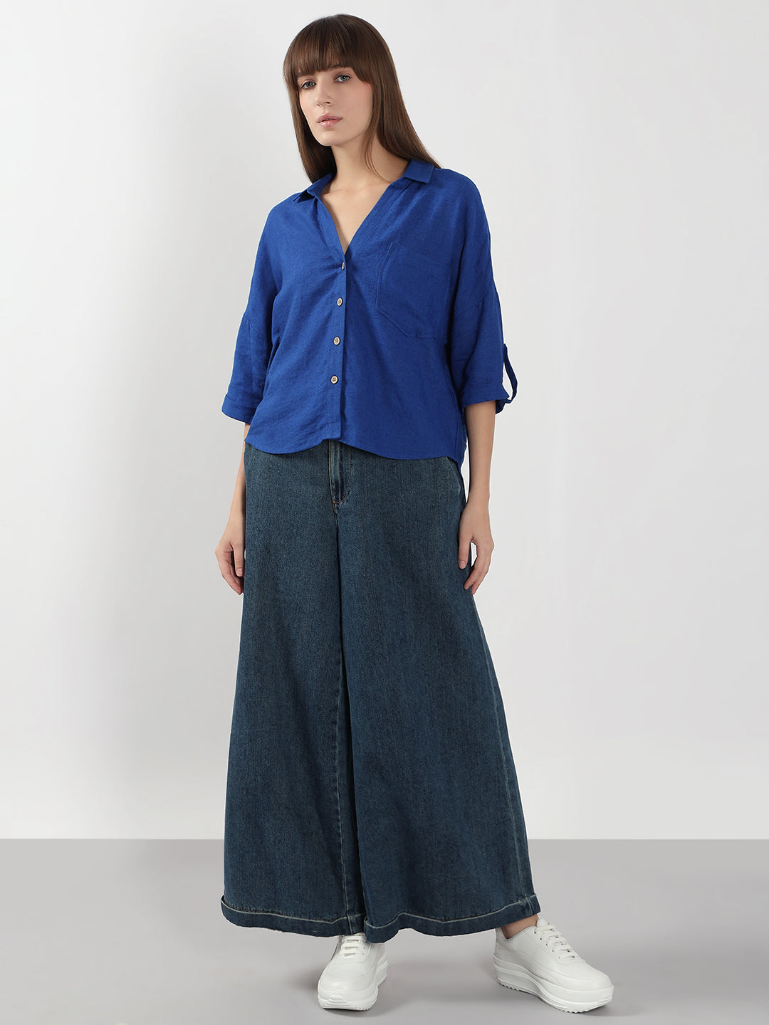 Blue Short Sleeves Shirt