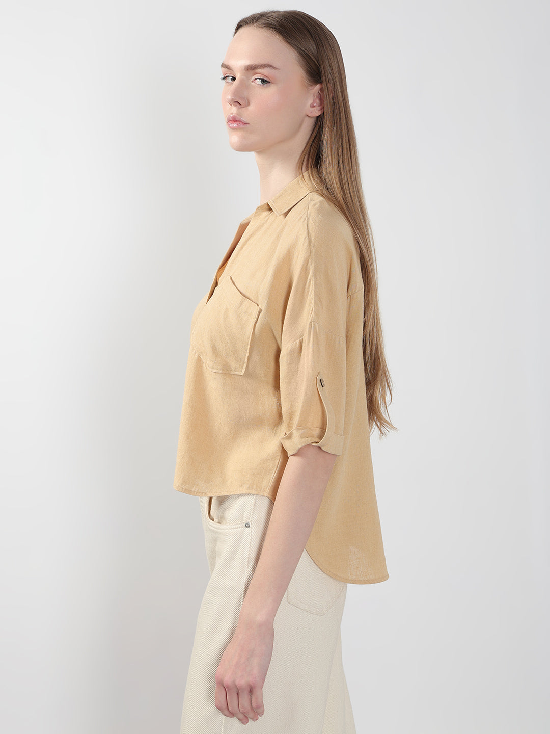 VERO MODA Beige Short Sleeves Shirt