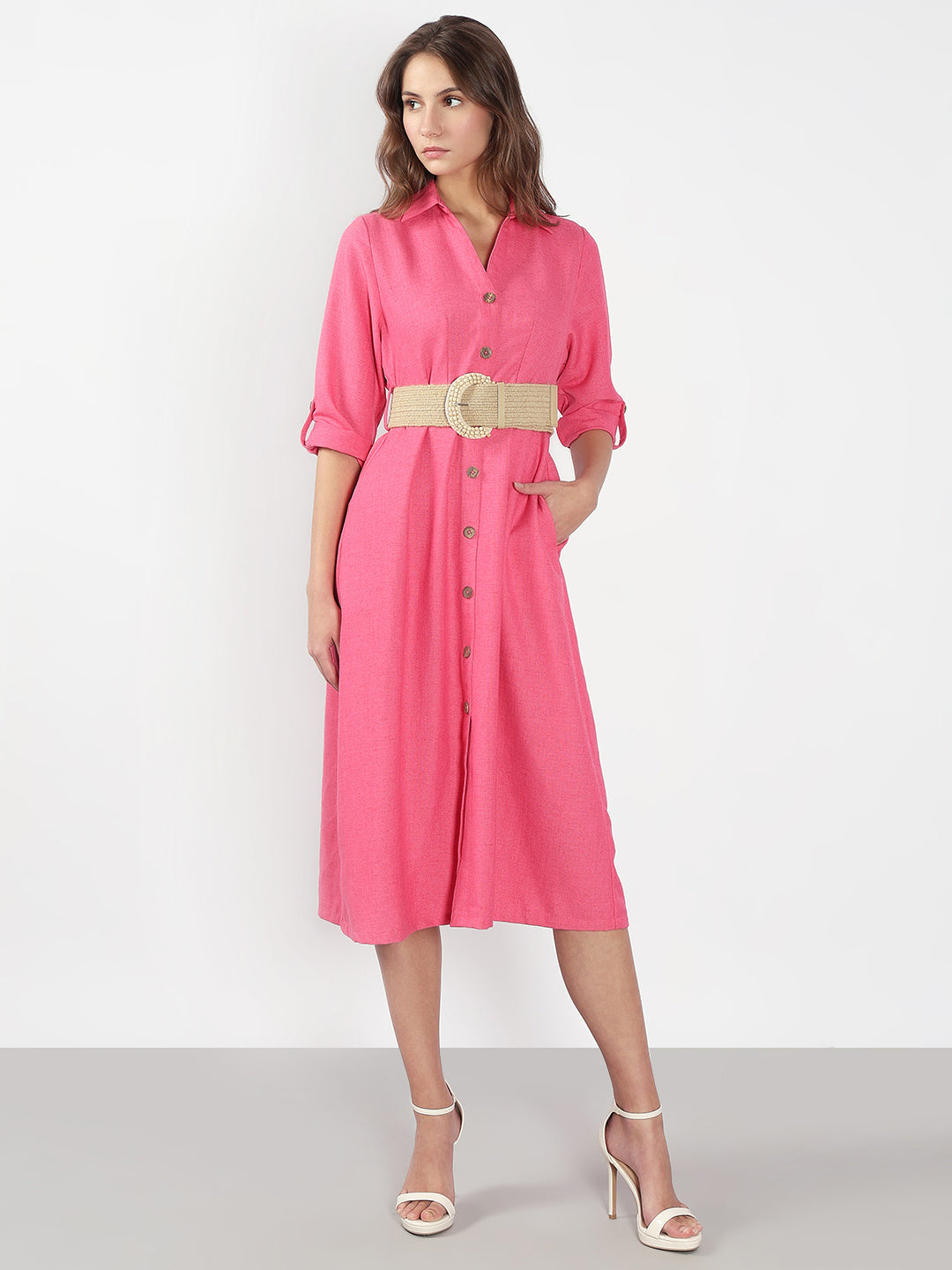 Pink Shirt Dress