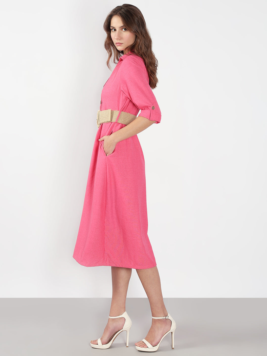 Pink Shirt Dress
