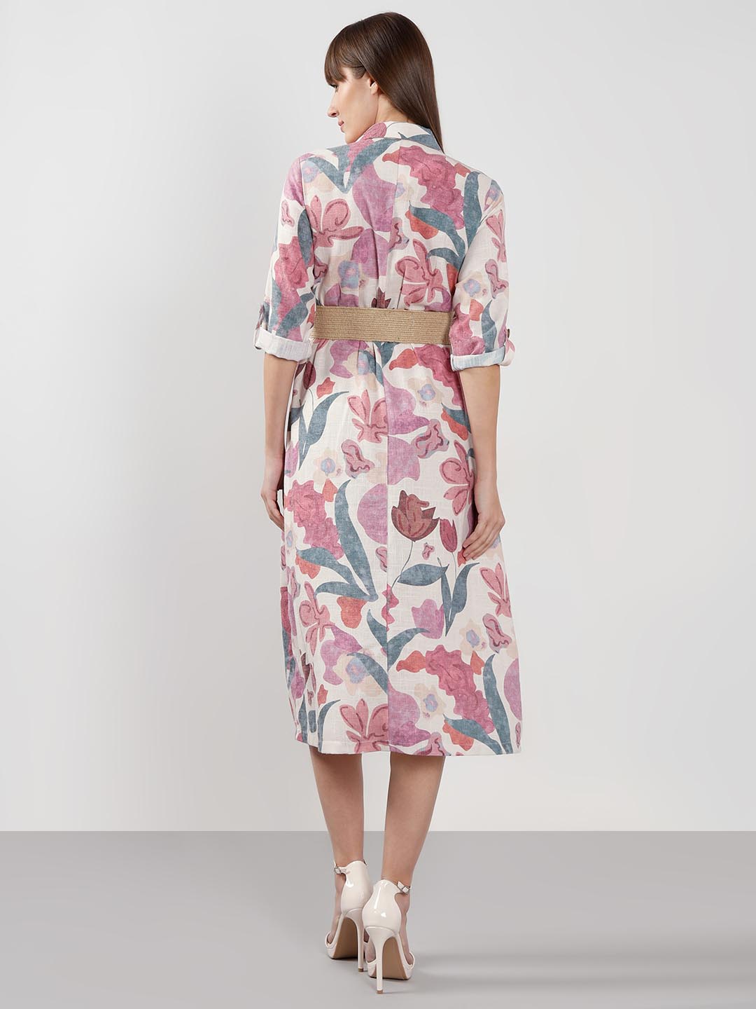 Vero Moda Pink Floral Print Shirt Dress