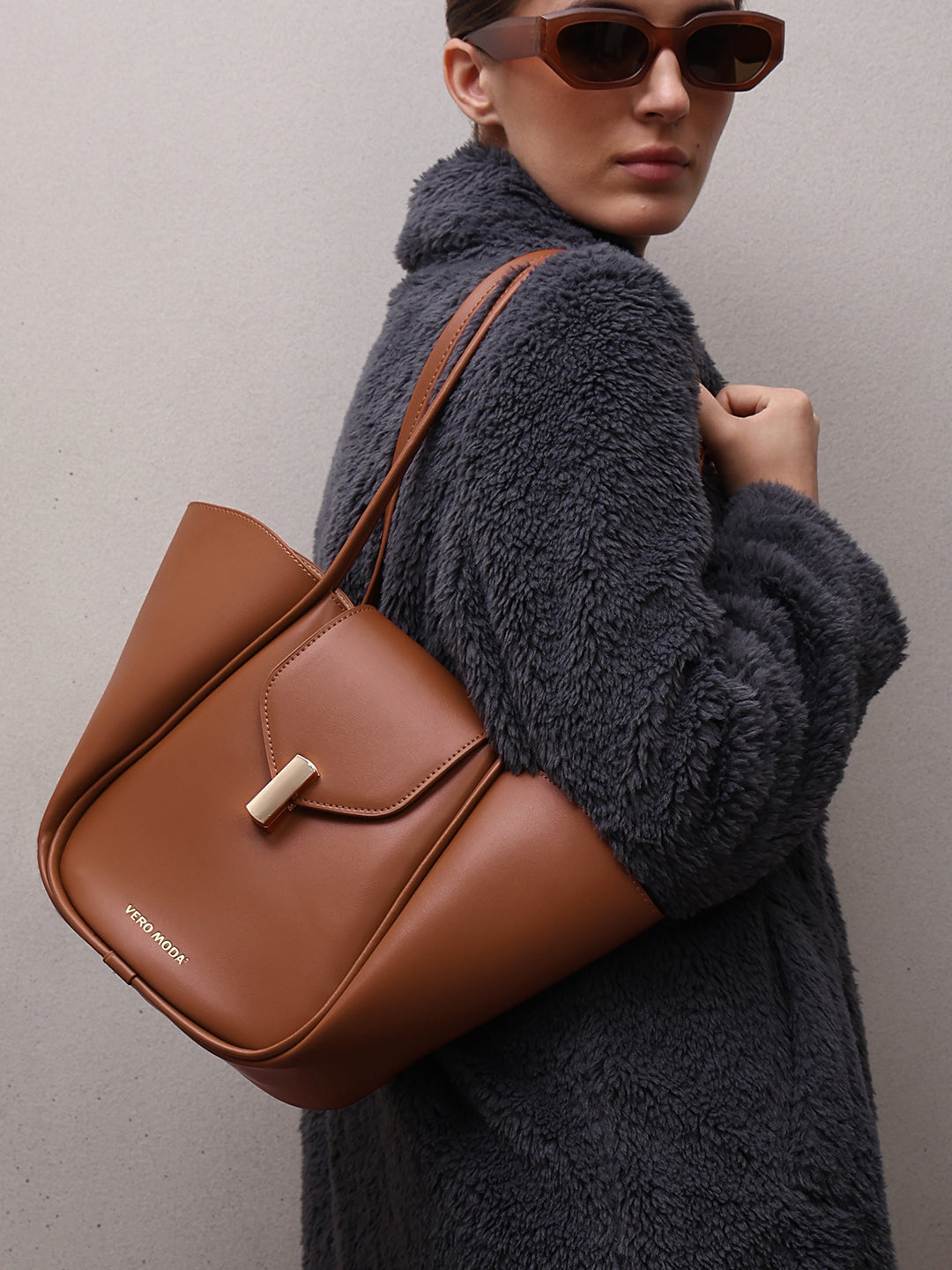 Brown Trapeze Handbag