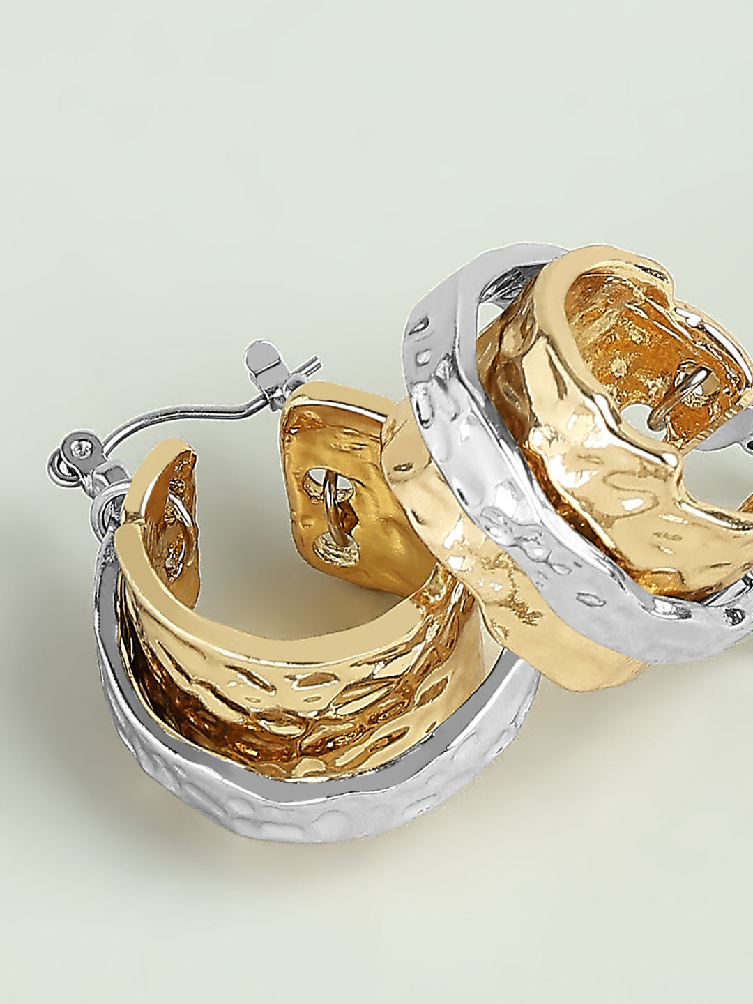 Dual Toned Hoop Earrings