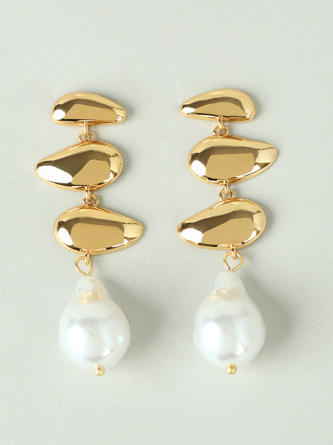 Golden Pearl Detail Earrings