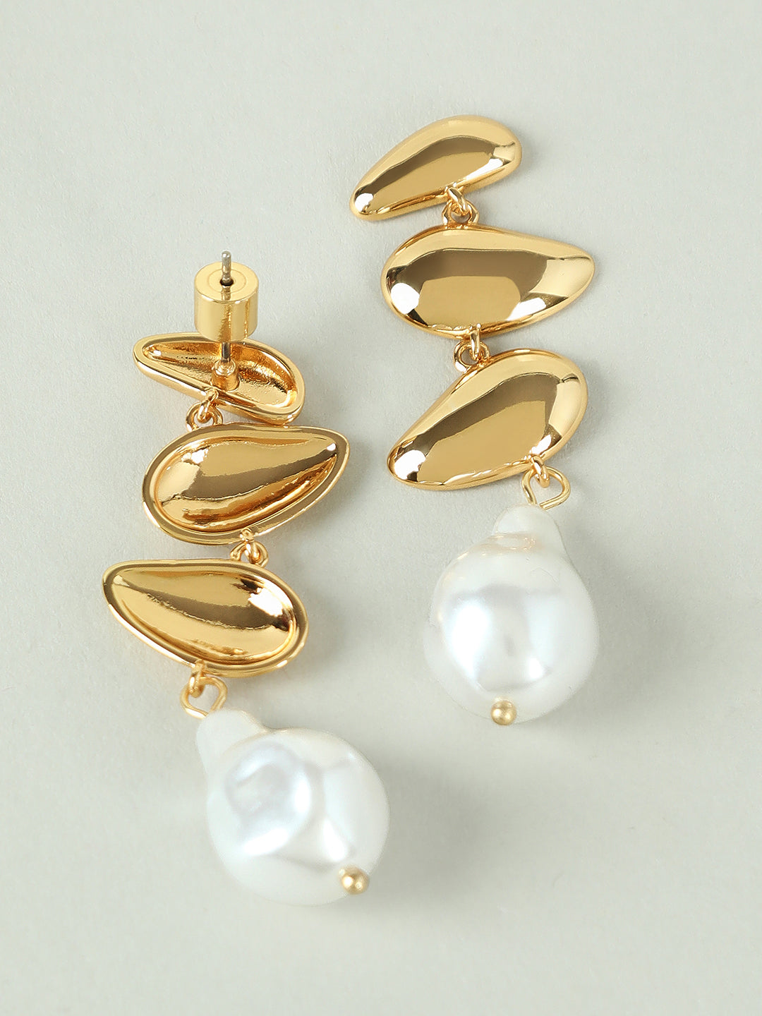 Golden Pearl Detail Earrings