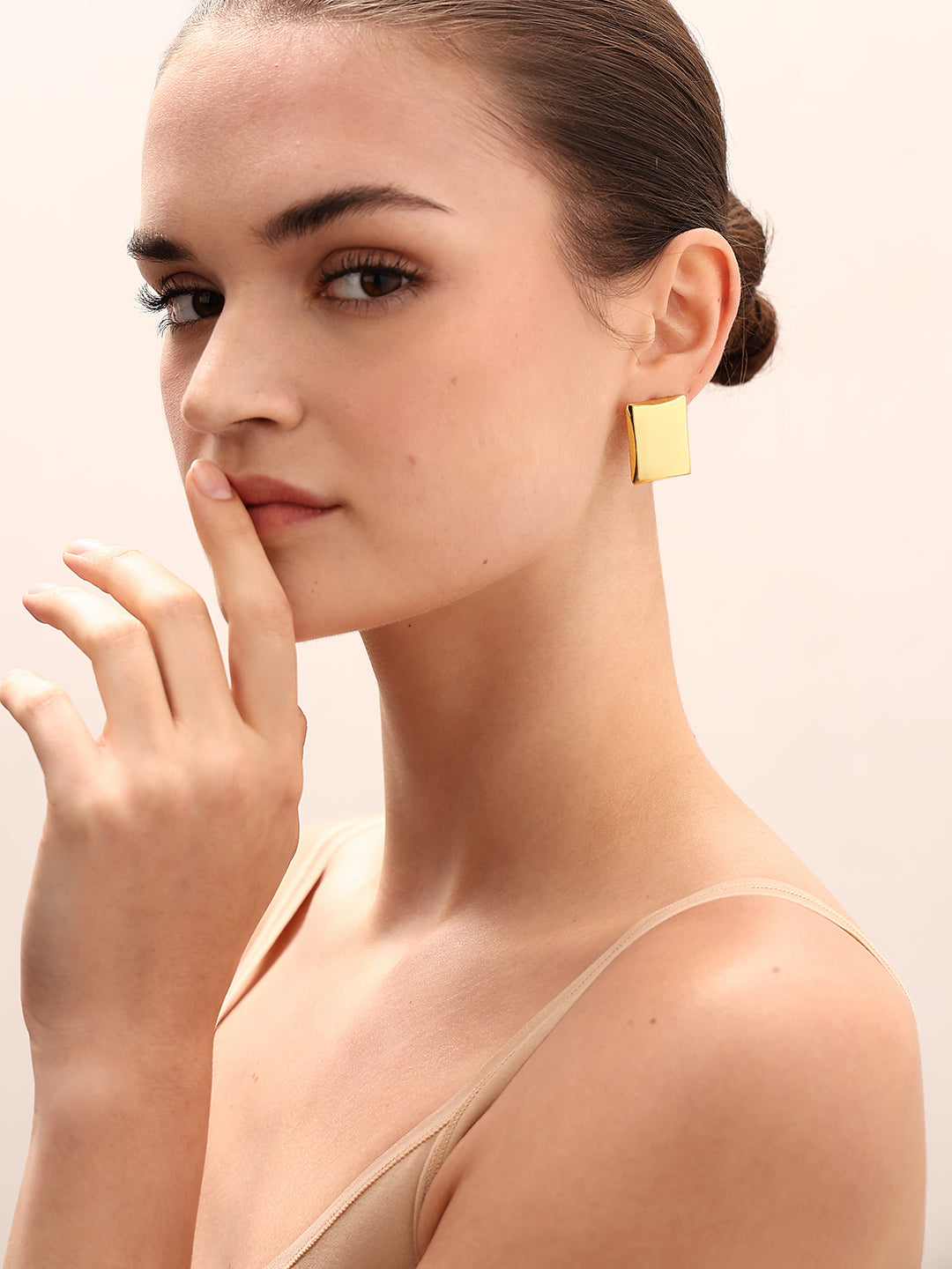 Golden Rectangular Earrings