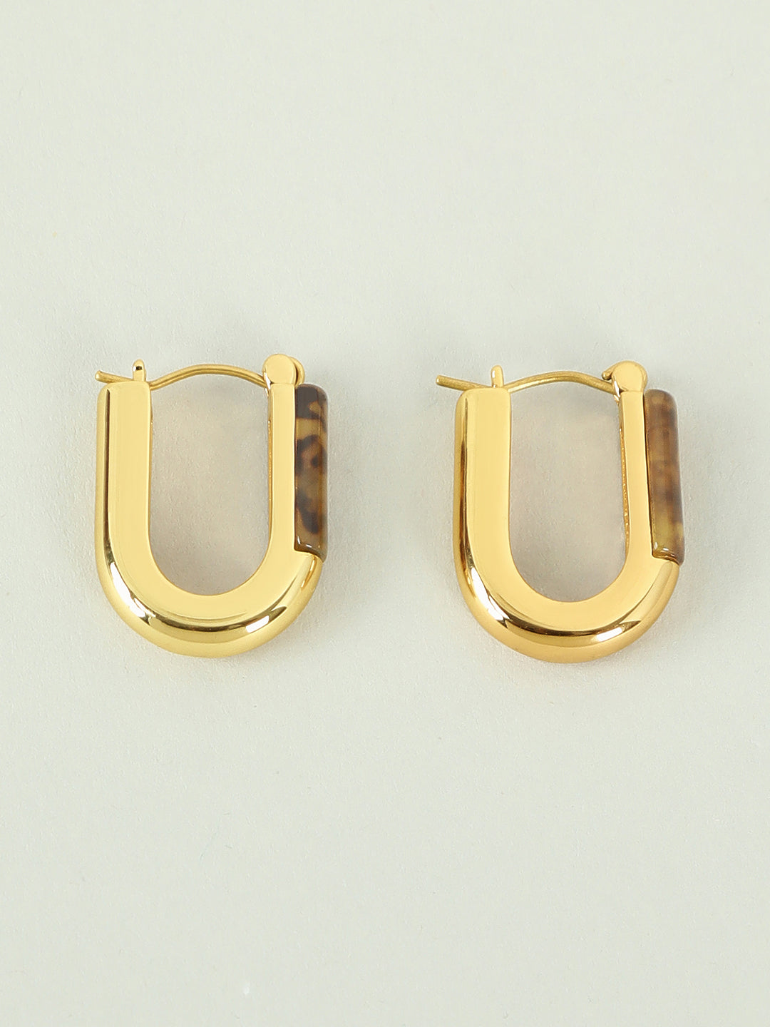 Golden U Shaped Earrings