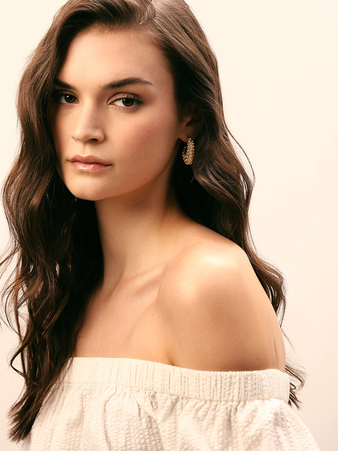 Golden Pearl Detail Hoops