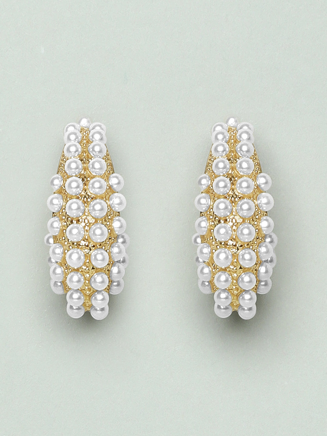 Golden Pearl Detail Hoops