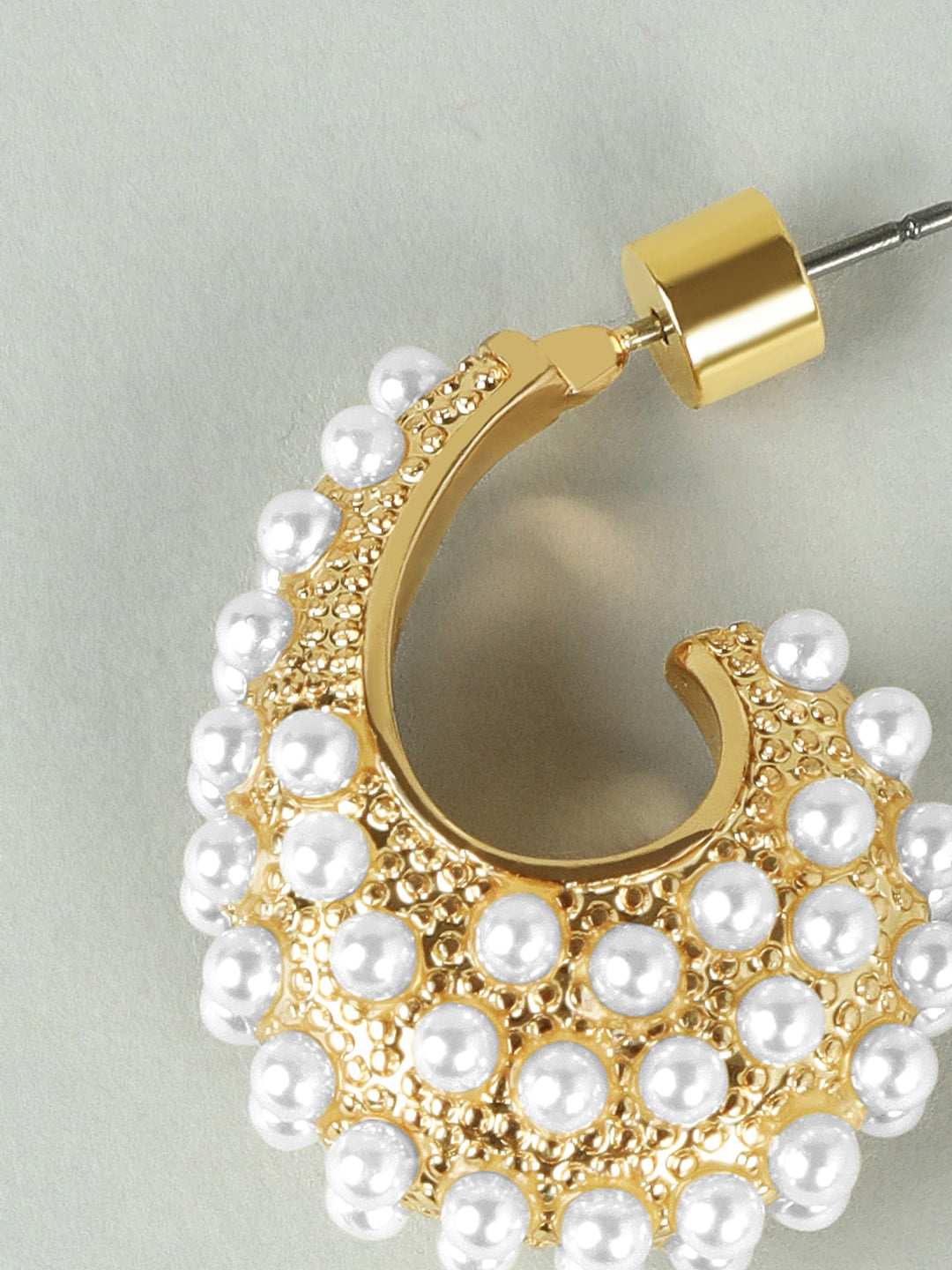 Golden Pearl Detail Hoops