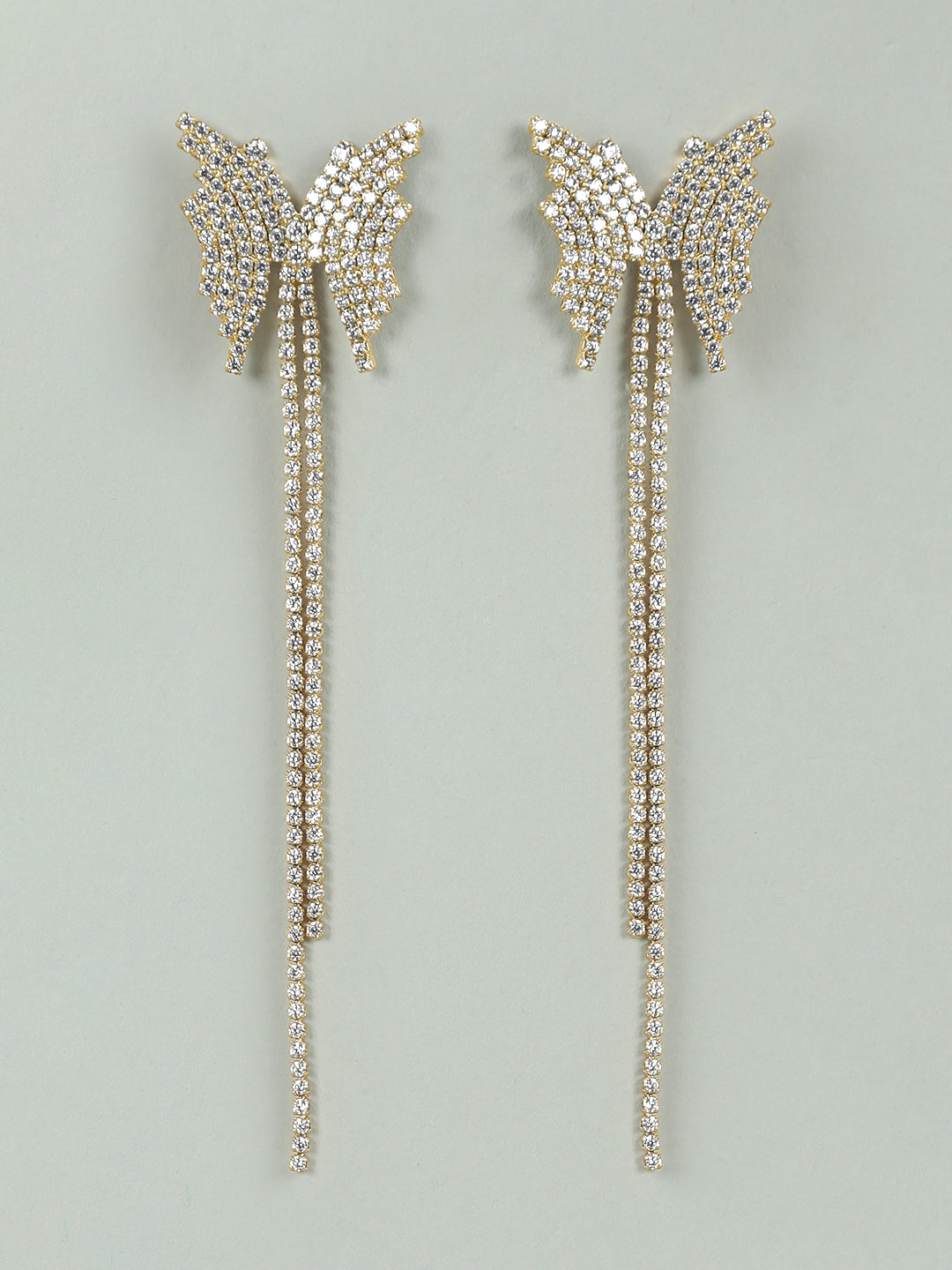 Butterfly Rhinestone Drop Earrings