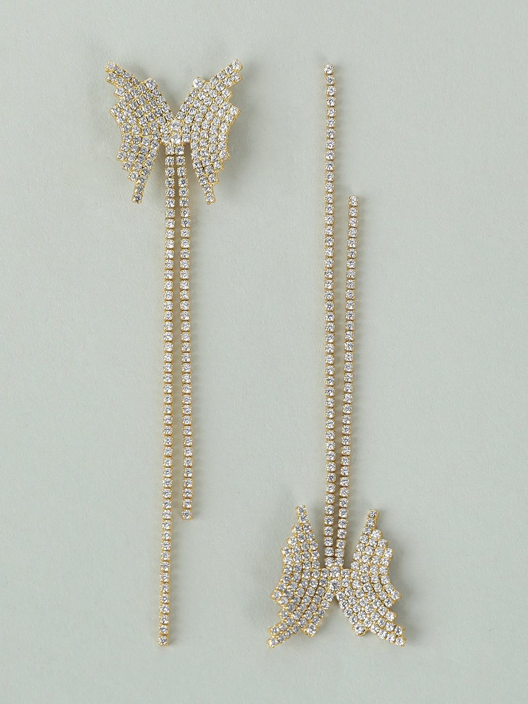 Butterfly Rhinestone Drop Earrings