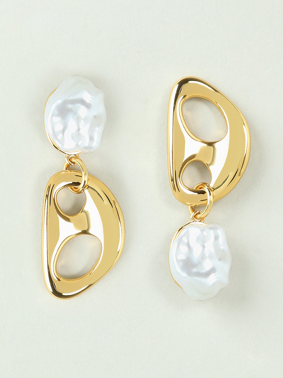 Golden Pearl Detail Earrings