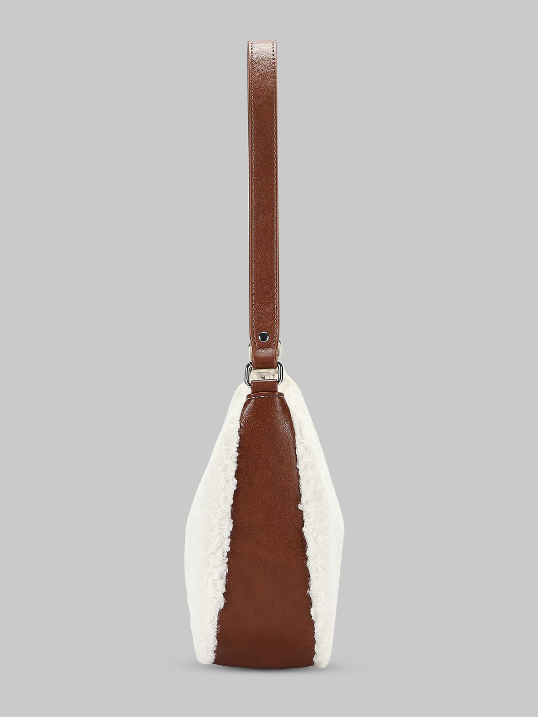 White Textured Shoulder Bag