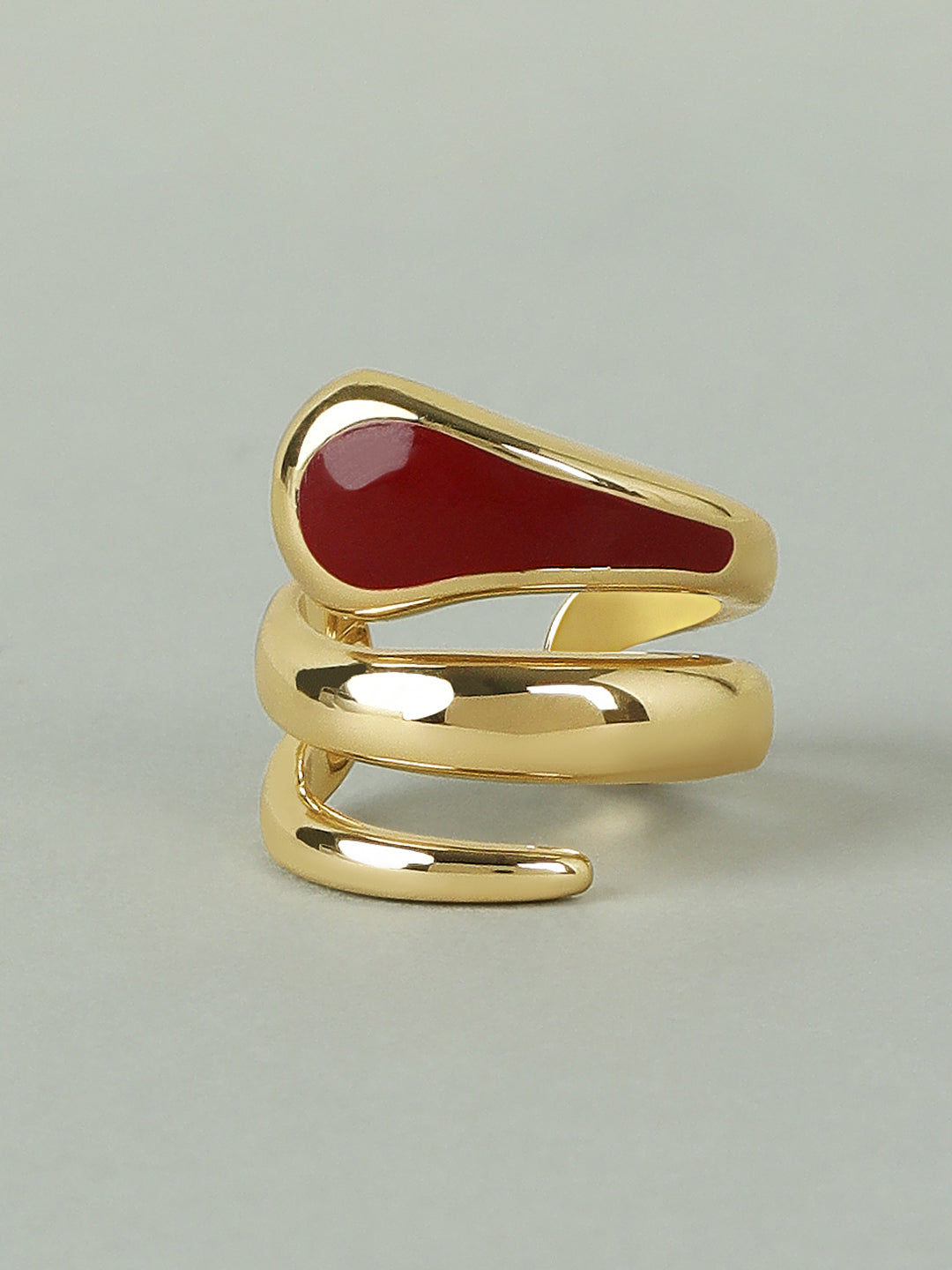 Gold & Maroon Abstract Ring
