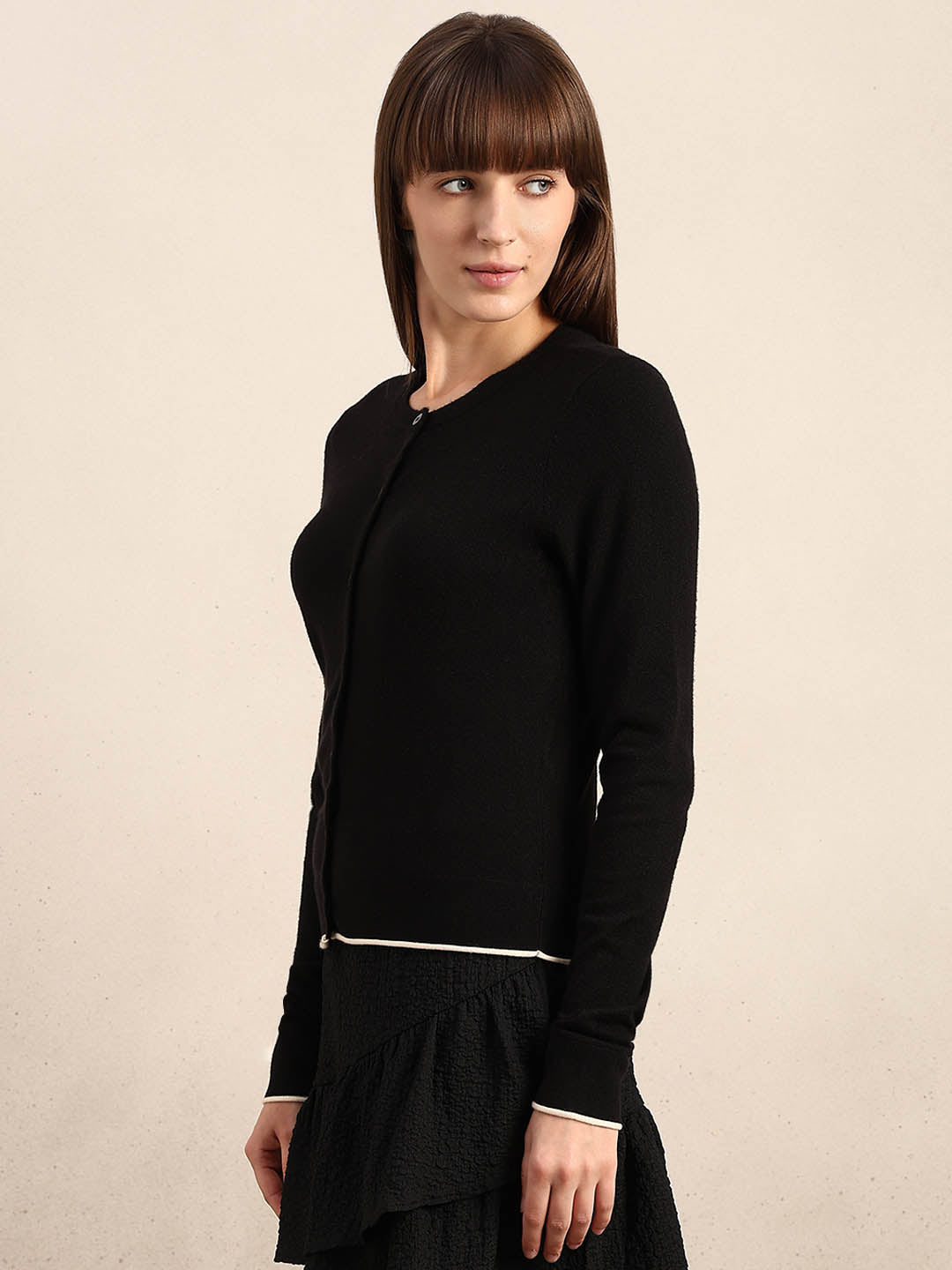 Button-Up O-Neck Cardigan