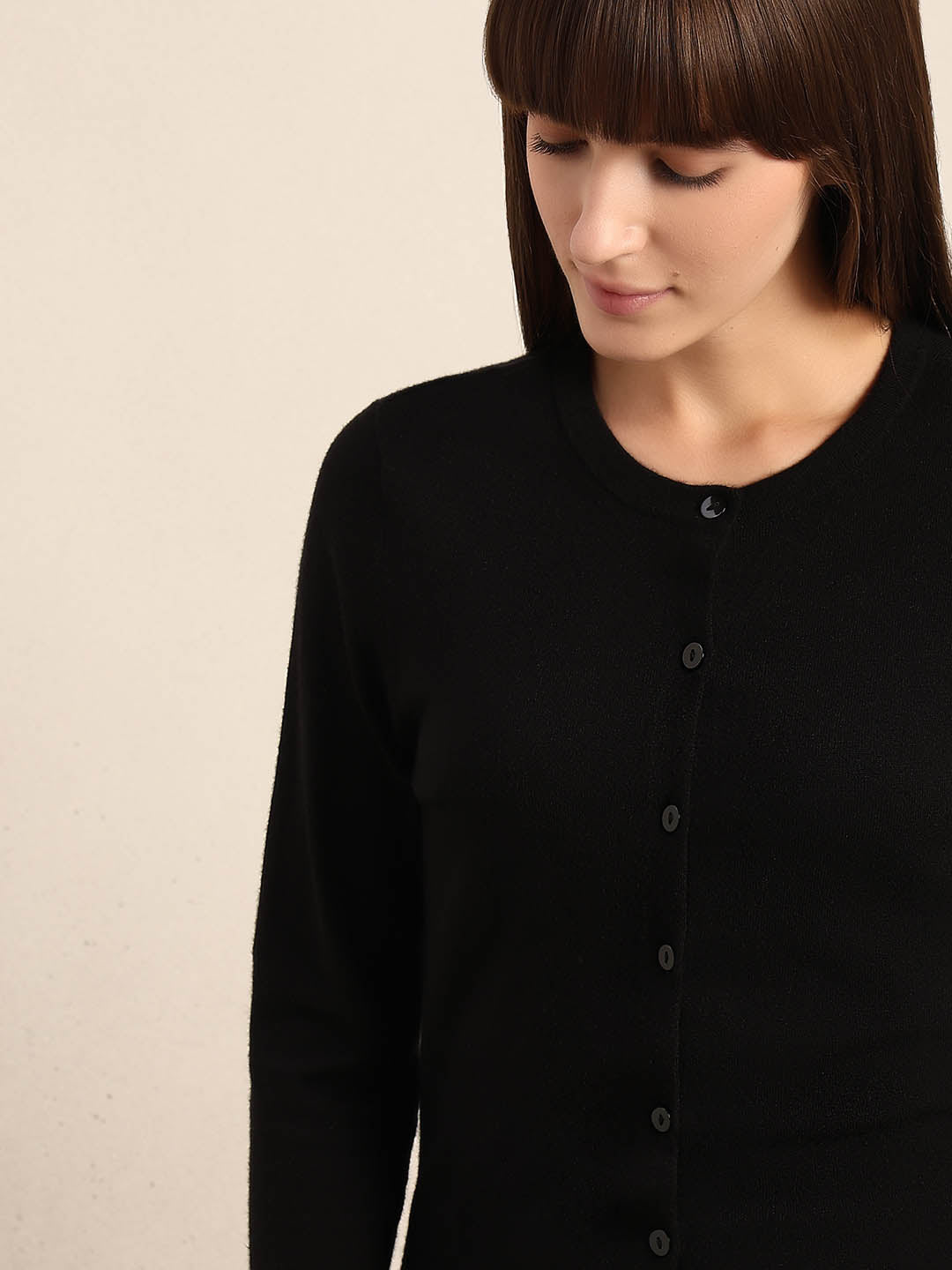 Button-Up O-Neck Cardigan