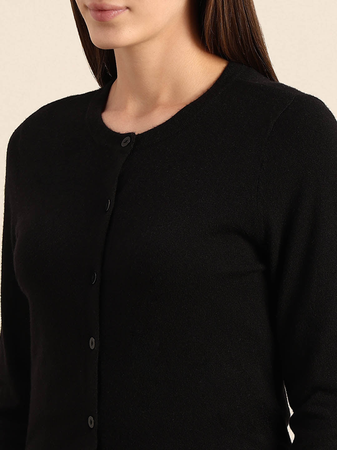 Button-Up O-Neck Cardigan