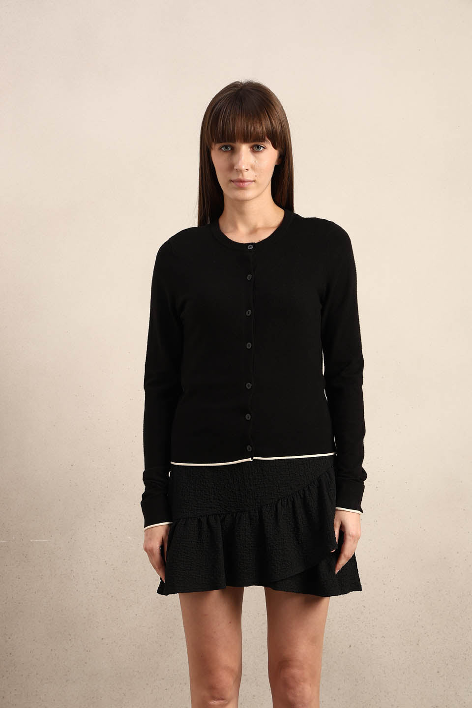 Button-Up O-Neck Cardigan