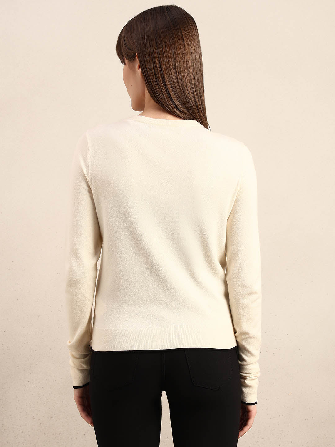 Cream Button-Up Cardigan